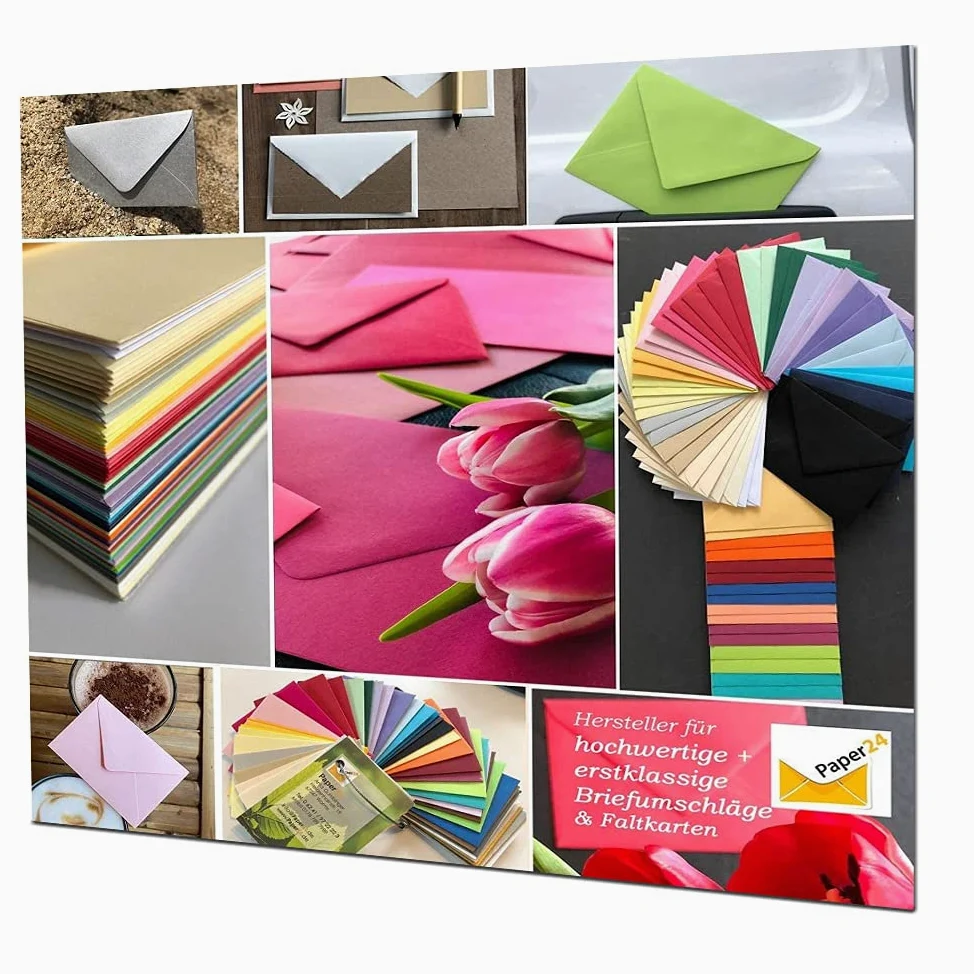 Paper24 - Buste da lettera quadrate, 160 x 160 mm, 16 x 16 cm, con chiusura adesiva, 2 biglietti per buoni regalo, colore: bianco 100 g, 200