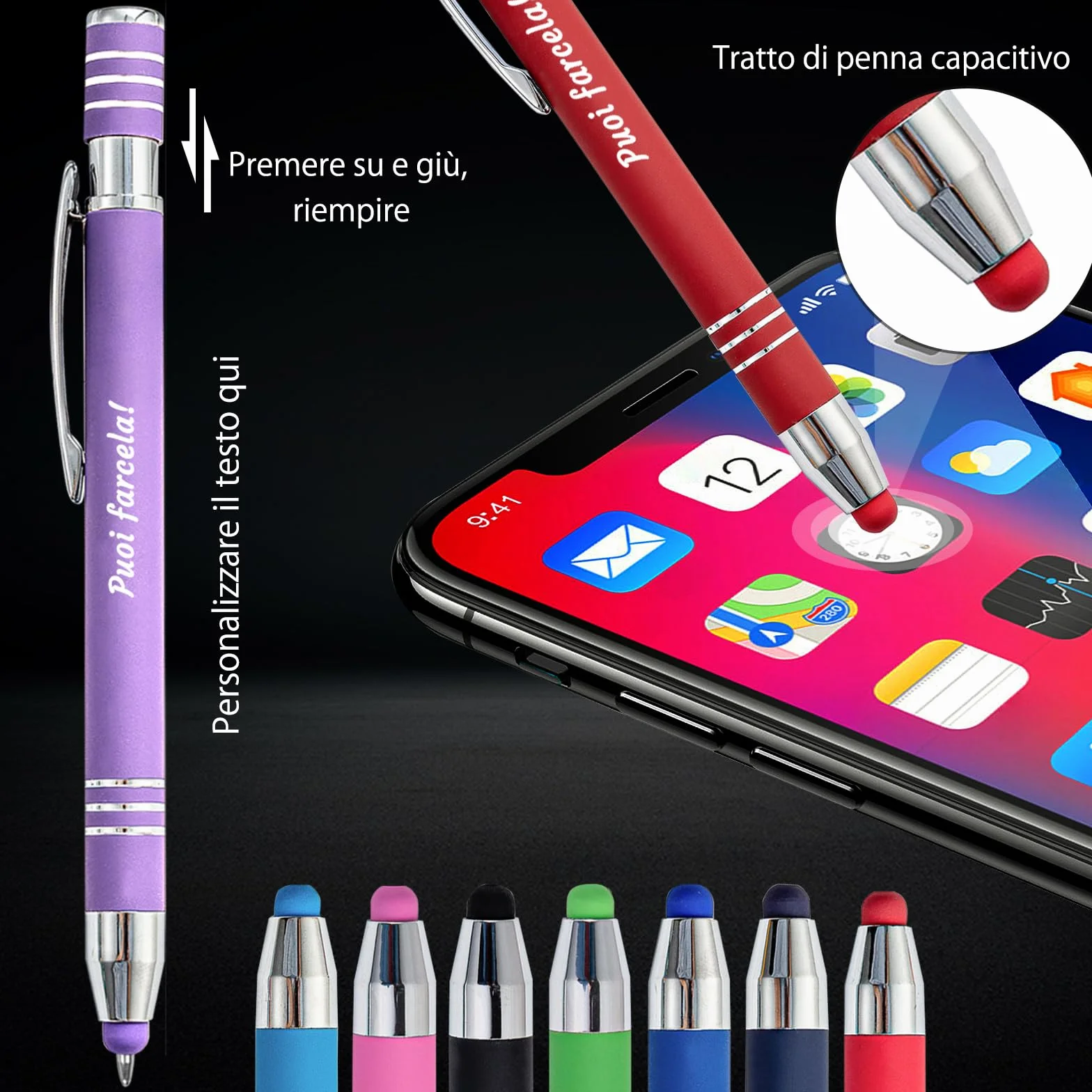 Penna a sfera personalizzata personalizzata con nome penna stilografica Penna a sfera personalizzata Office Business Stylus Compleanno Laurea, Penne a sfera con inchiostro nero - 96Pezzi