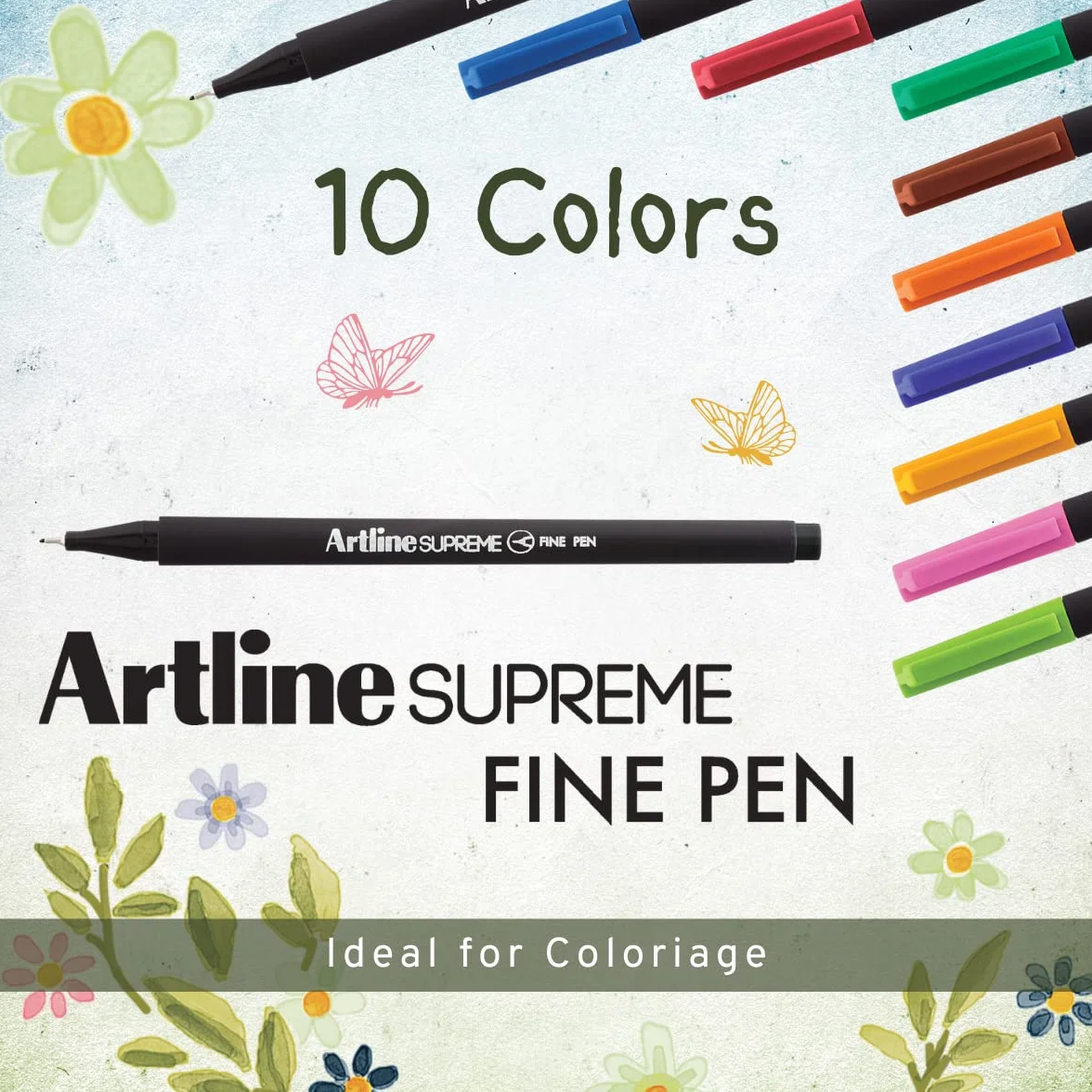 Artline Supreme Fine Penna Fineliner 0.4 mm Colori Vivaci Confezione