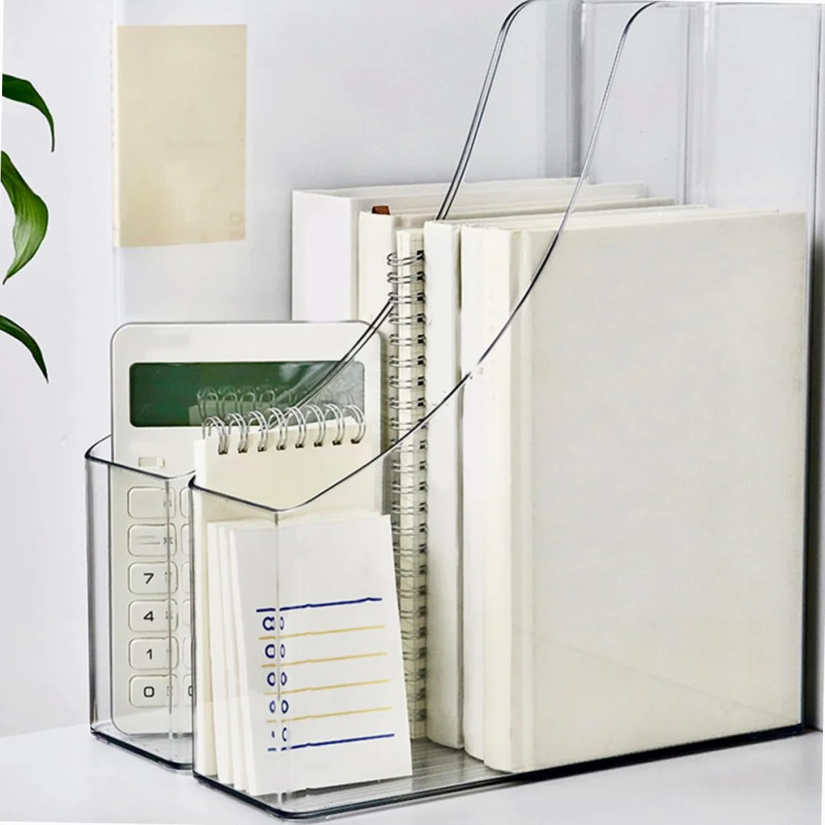 Porta Documenti da Scrivania Trasparente 2 Pezzi Plastico | Design Verticale, Identificazione Rapida, Manutenzione Semplice, per Casa e Ufficio