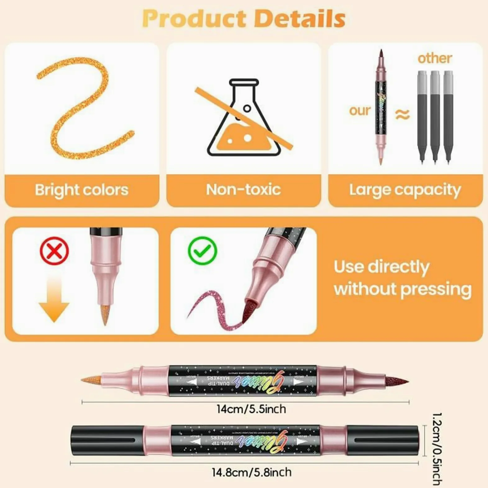 Pennarelli da Disegno Punta fine a pennello, senza sbavature | Pennarelli Colorati per Arte, Disegno e Pittura per Lavori Manuali, Scuola, Casa, Asilo, Journaling, Scrapbooking, Schizzi,