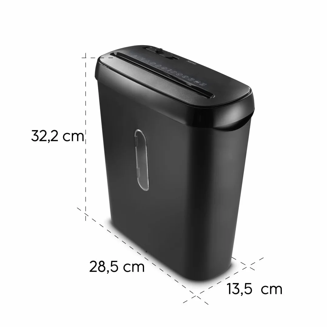 Hama Frantoio di carta Classic S61, fino a 6 fogli A4 a Volta, Distruttore di documenti e carte di plastica, lame acciai per graffette, cestino 8L, sicurezza P2 T2 E2, nero