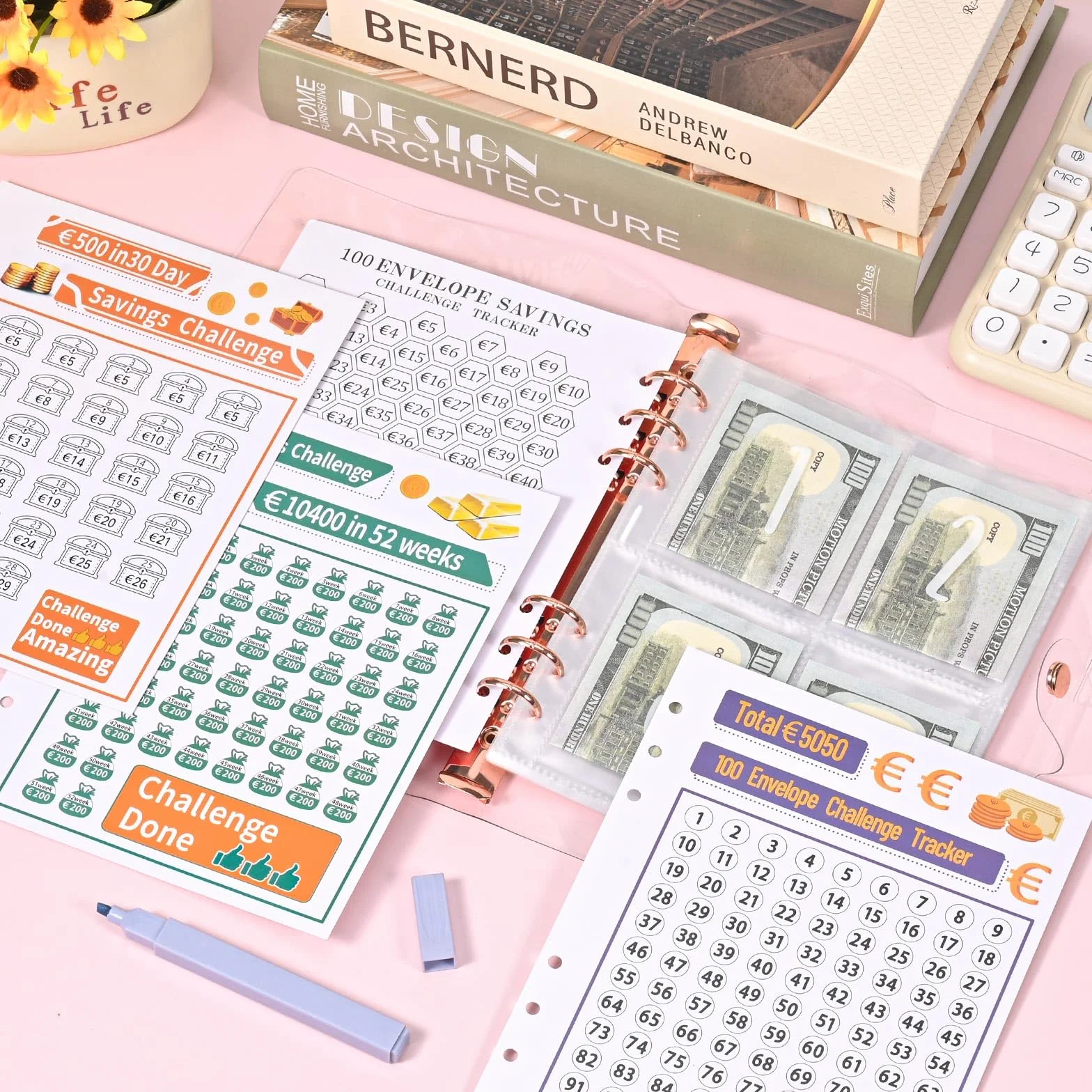 100 Envelope Saving Challenge - Libro Del Risparmio, Risparmio Soldi
