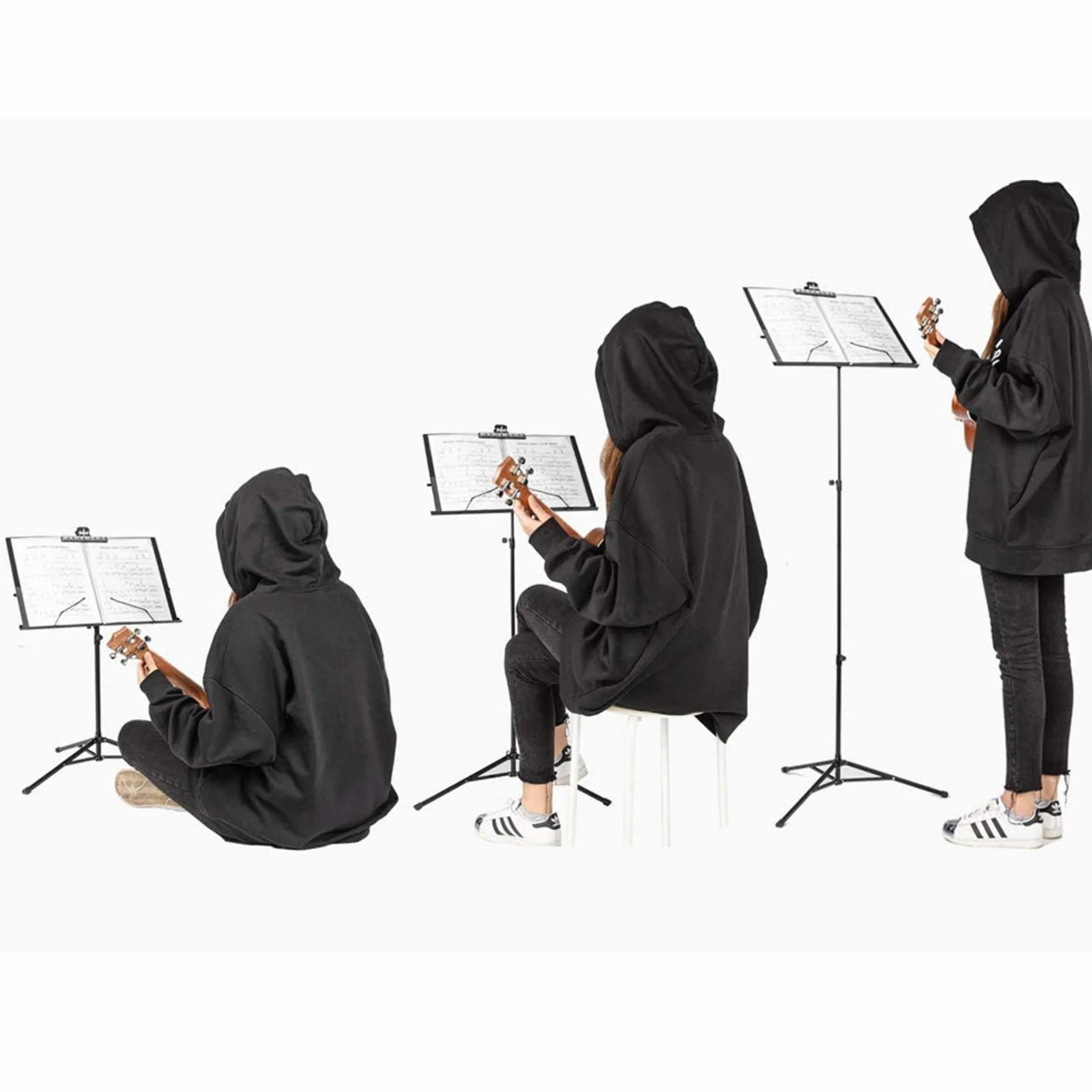 PARENCE Leggio in alluminio regolabile pieghevole Porta spartiti con borsa Altezza 132 cm