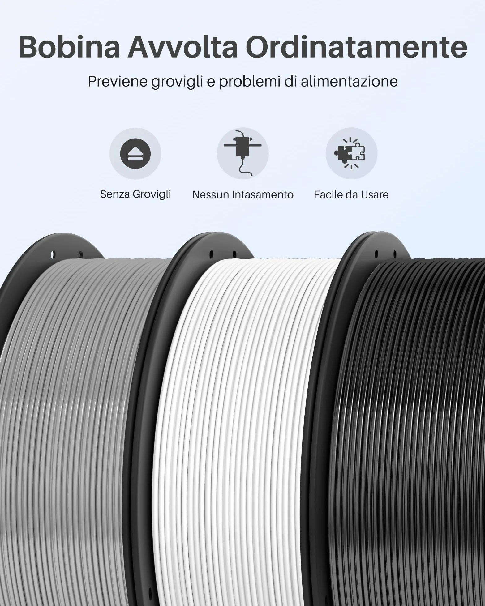 ELEGOO PLA+ Filamento 1,75mm Traslucido 1KG, PLA Plus Alta Resistenza per Stampanti 3D, Precisione Dimensionale +/- 0,02mm