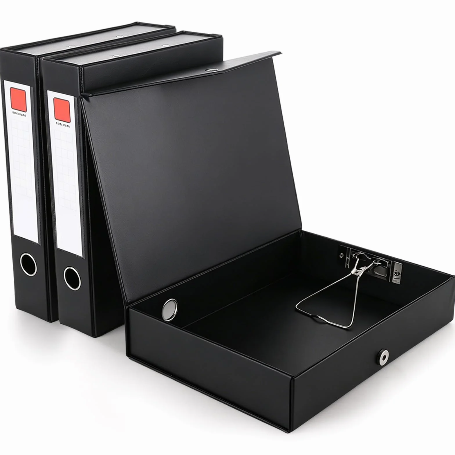 3PCS Black Box File A4, 328x245x68mm Dorso Magnetico Archivio Scatole | Scatole portadocumenti con coperchio e clip interna per documenti