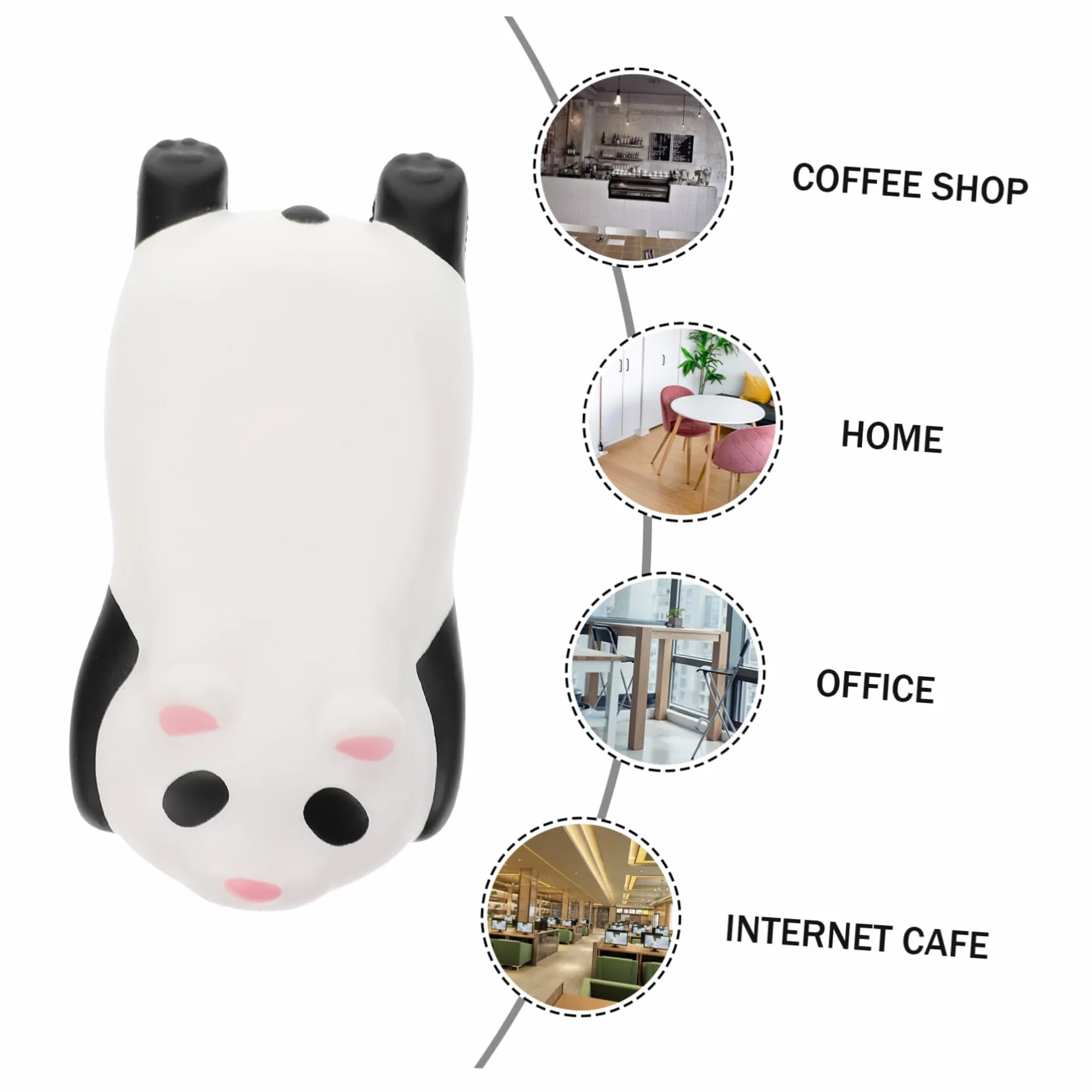 LALAFINA 3pezzi Cuscino Ergonomico Per Polso Forma Di Panda Poggiapolsi Mouse Pu Per Ufficio e Casa Supporto Per Polso Morbido e Leggero Tappetino Mouse Portatile Con Design Carino Per