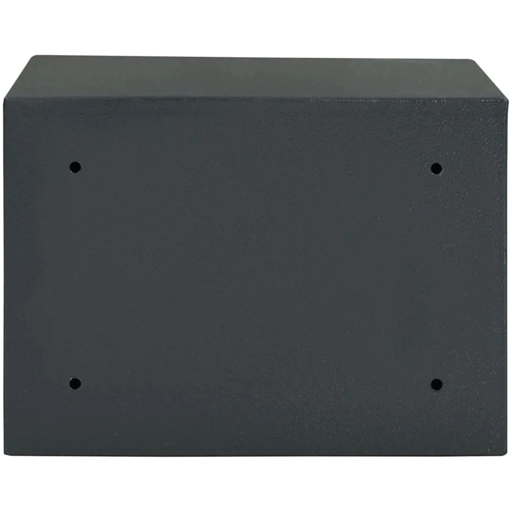 Cassetta di sicurezza in acciaio grigio scuro con serratura, 35 x 25 x 25 cm, per home office, armadietto di protezione con ancoraggio a terra, cassetta portadocumenti, cassetta portachiavi