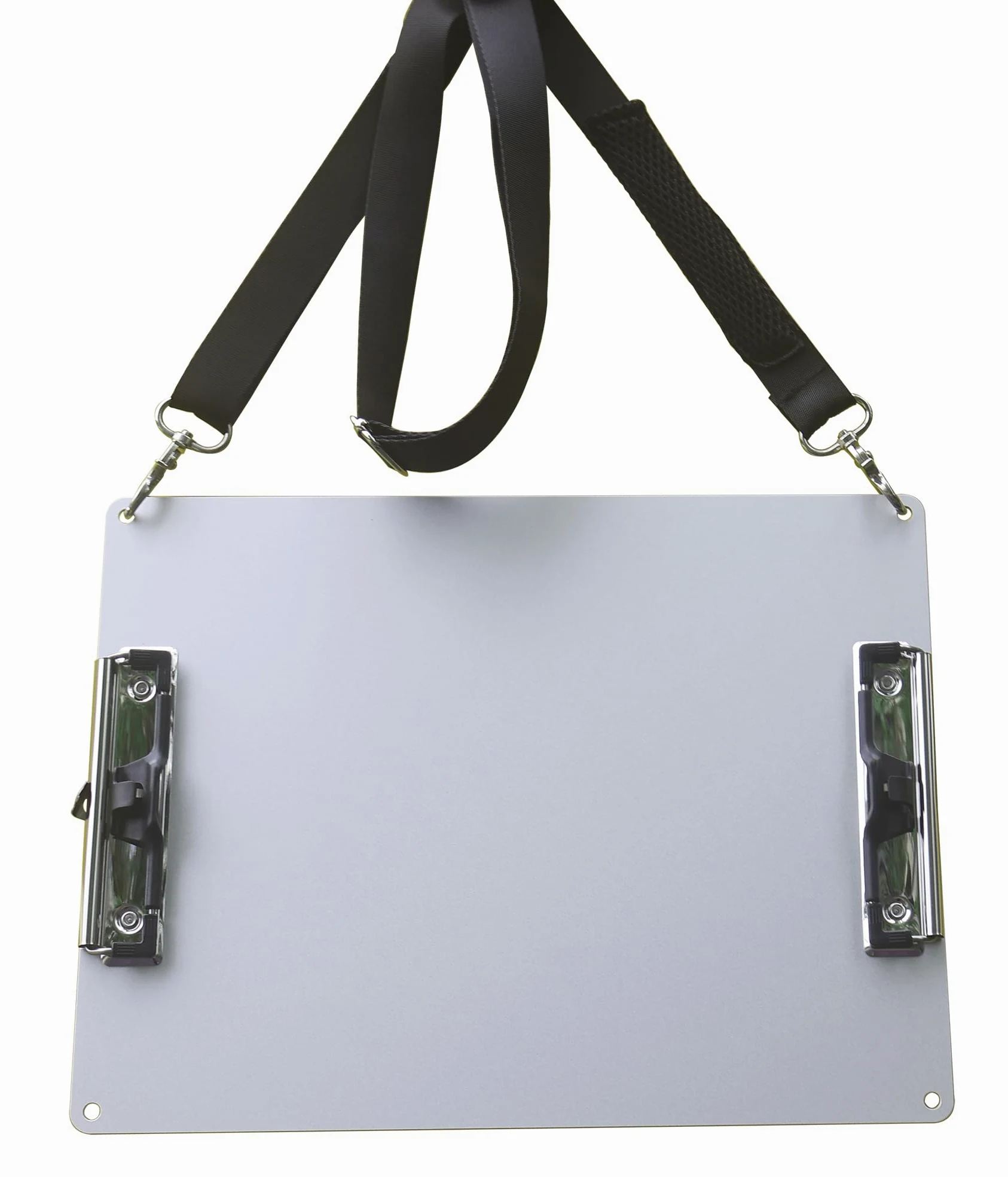 Portablocco in alluminio, formato A4 (24,1 x 32,4 cm), due portablocco a clip con tracolla regolabile da 160 cm, ideale per artisti, architetti e ingegneri (A4 – Argento)