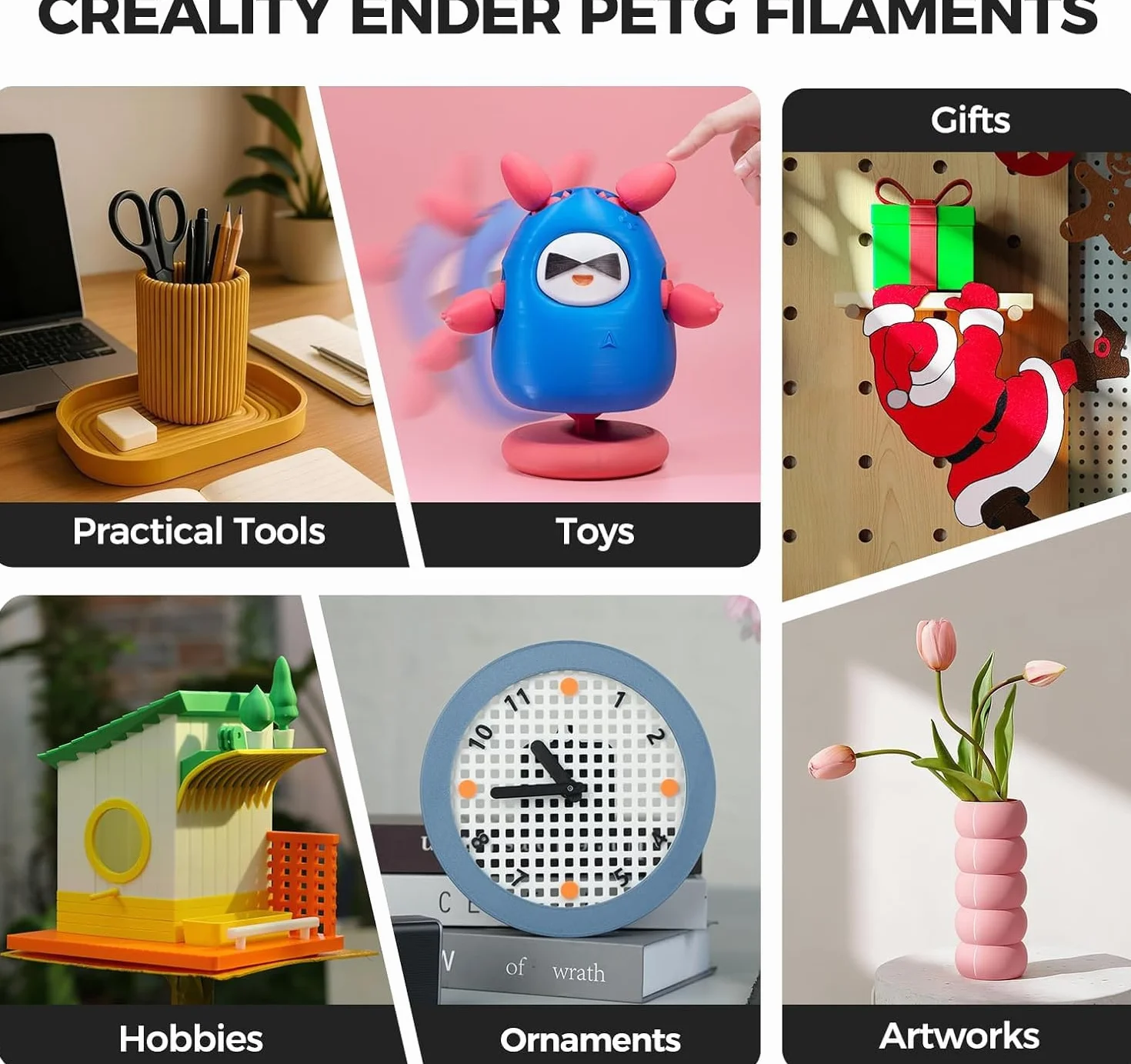 Creality PETG Filamento 1,75 mm 1 kg Trasparente per Ender 3D Drucker