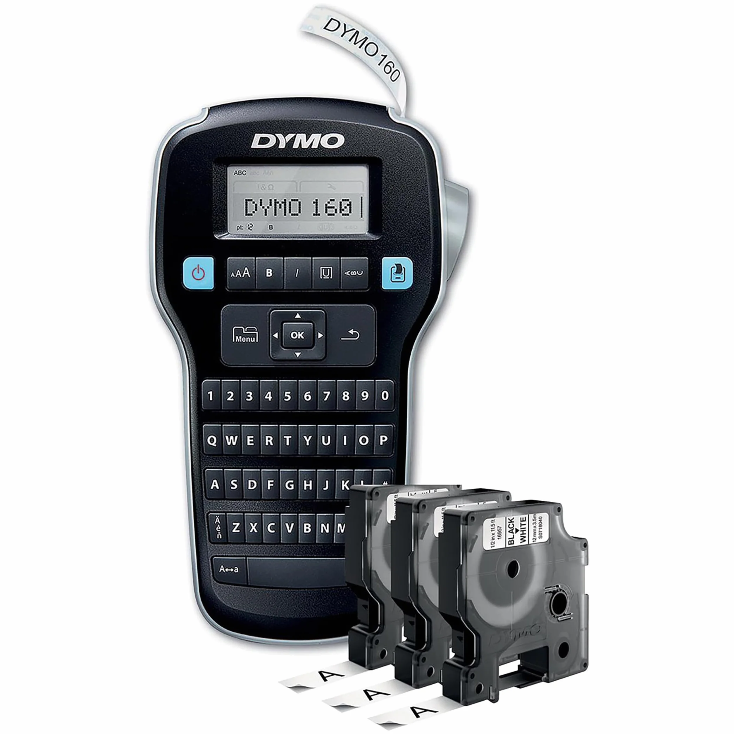 DYMO LabelManager 160 etichettatrice portatile stampante per etichette palmare con 3 bobine nastro Dymo D1 tastiera QWERTY