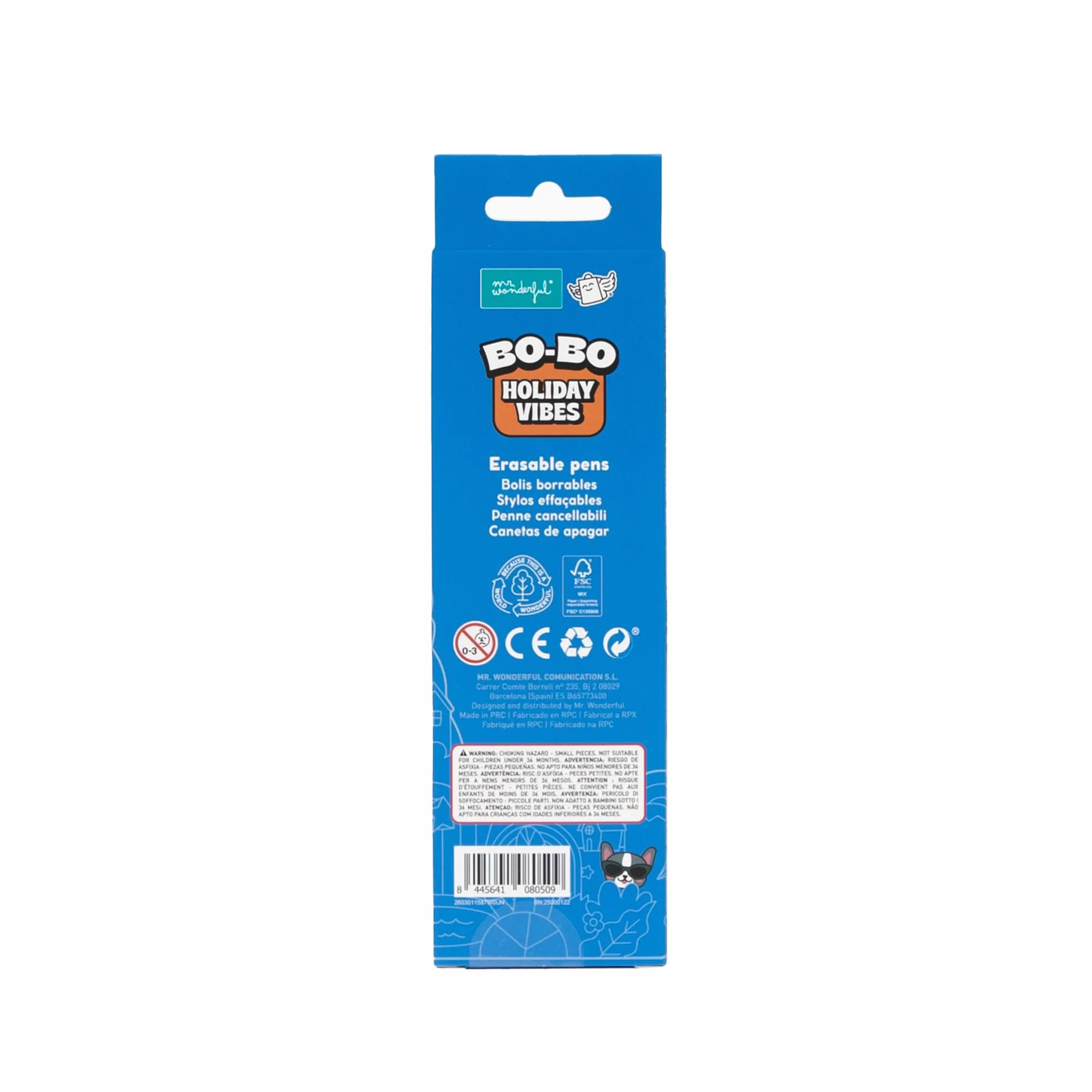 Mr. Wonderful Set 2 Penne Cancellabili Bo-Bo Gatto e Chihuahua – Inchiostro Blu