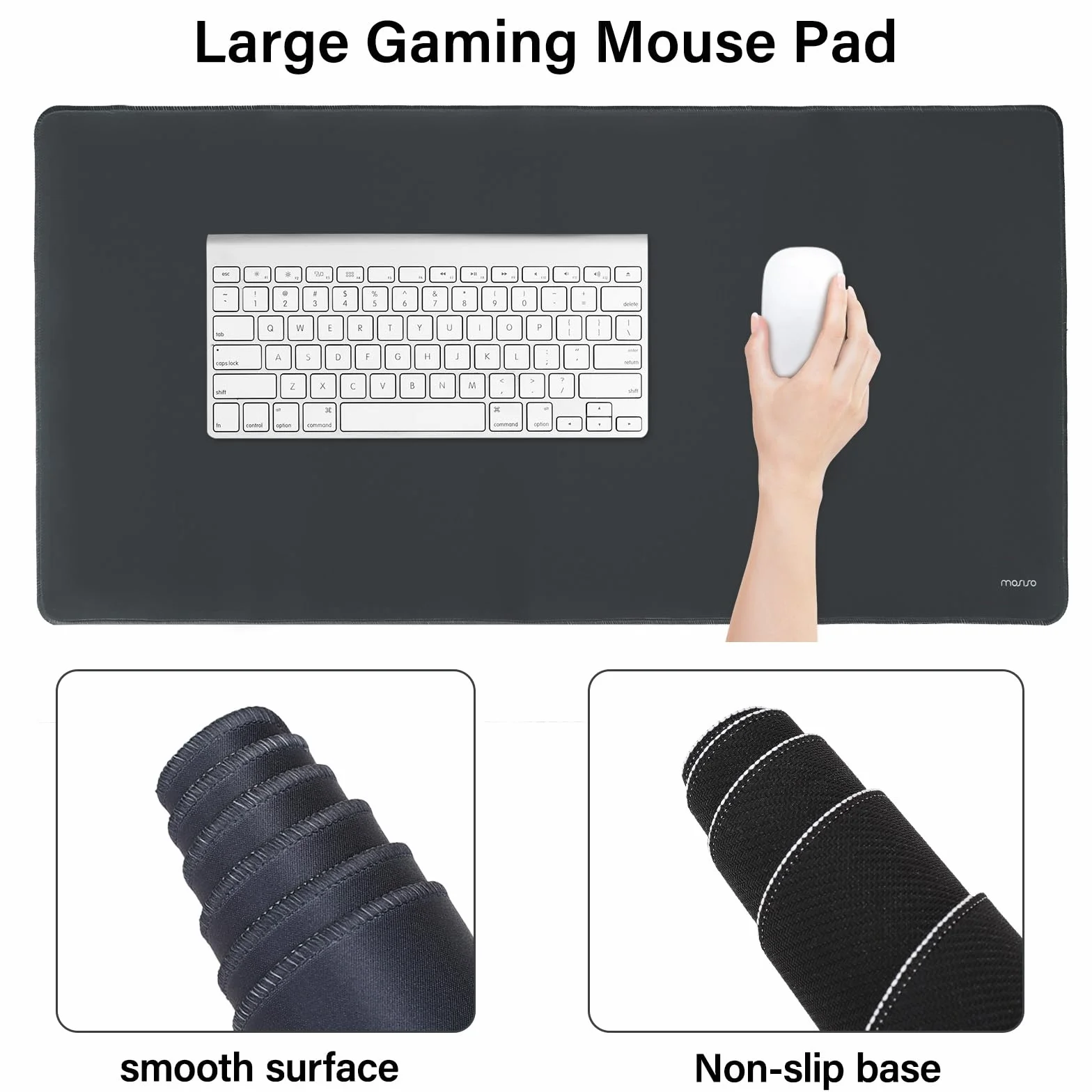 MOSISO Podkładka pod mysz z podpórką pod nadgarstek, mata biurkowa ergonomiczna, pianka memory, grafitowy