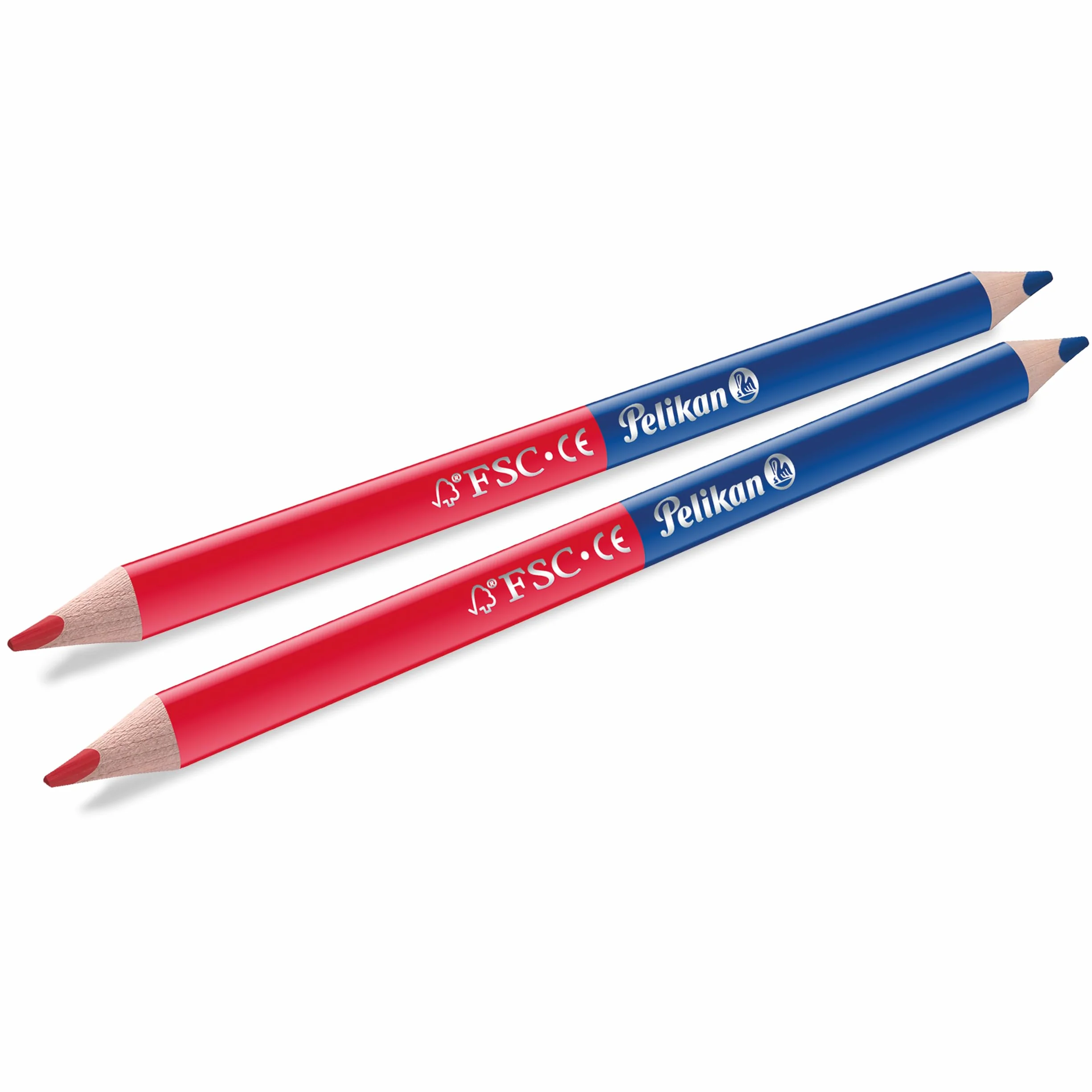 Pelikan Matita Bicolore Rossa Blu 4 mm Impugnatura Ergonomica Triangolare 2 Pezzi