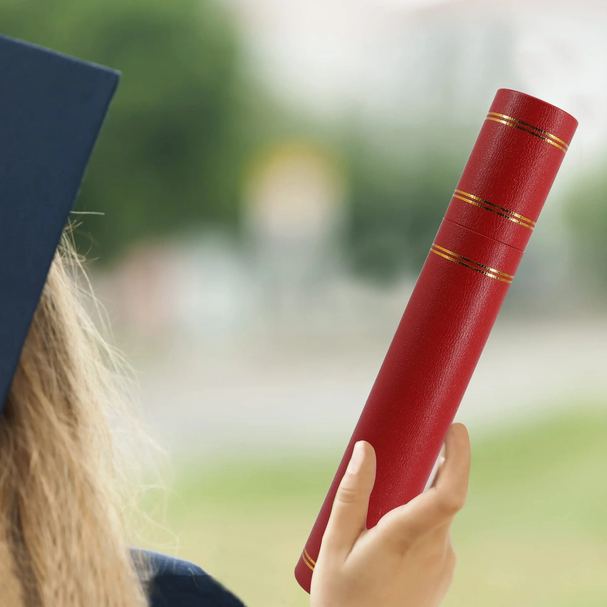 GraduationMall Porta Rotolo di Certificato Diploma Laurea Tubo A4 Rosso