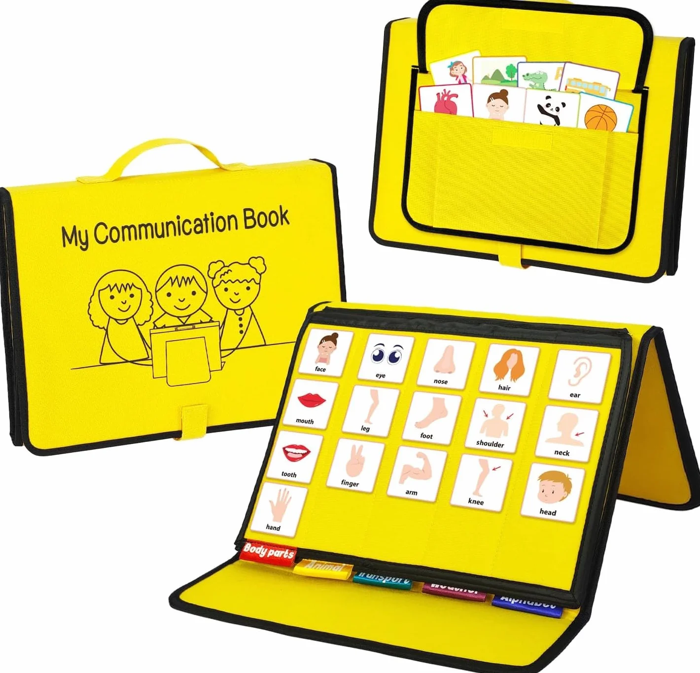 Manuale di comunicazione visiva, schede Cue per autismo, apprendimento linguistico (Giallo)