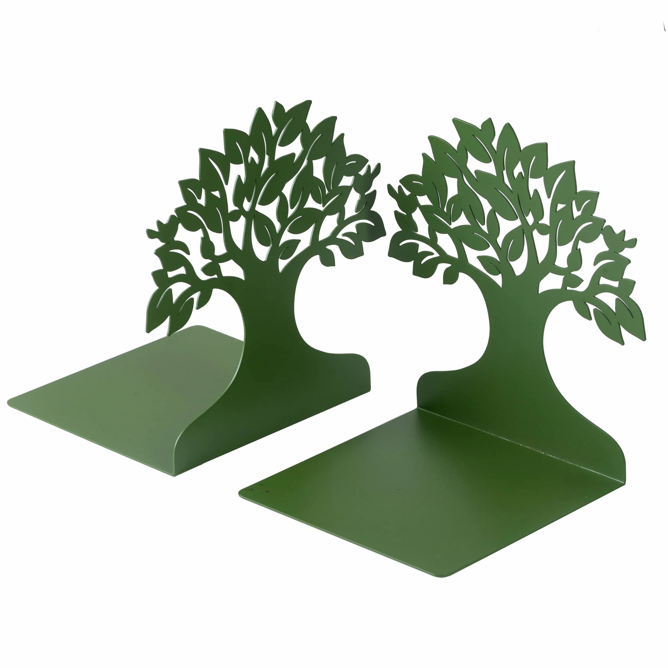 Baroni Home Fermalibri Albero Verde 15x6x16 cm 2 Pezzi