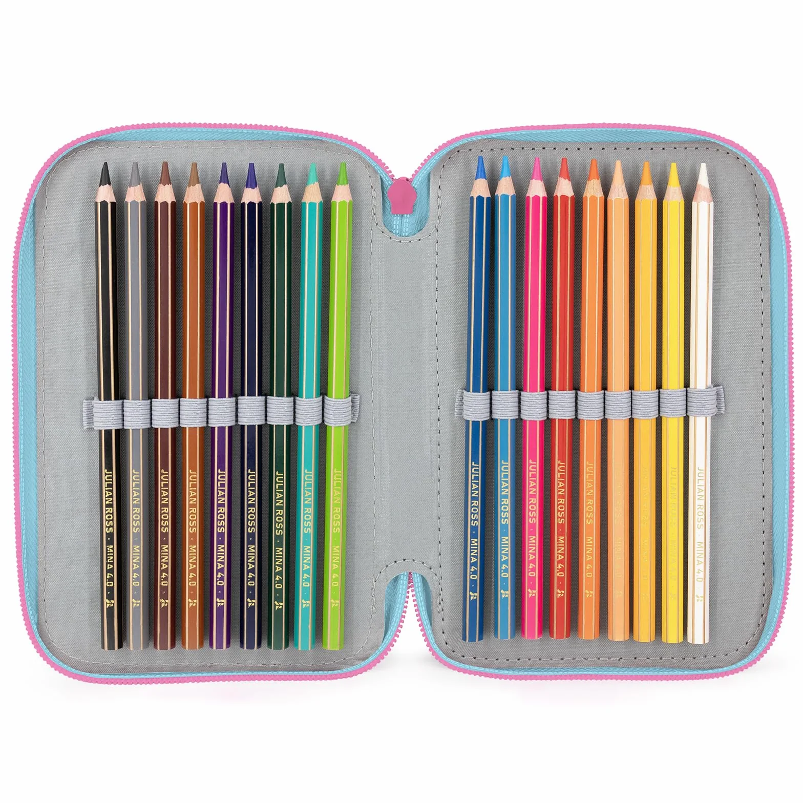 Clondo Astuccio Scuola 3 Scomparti Completo 46 Accessori Bambini Kit Cancelleria