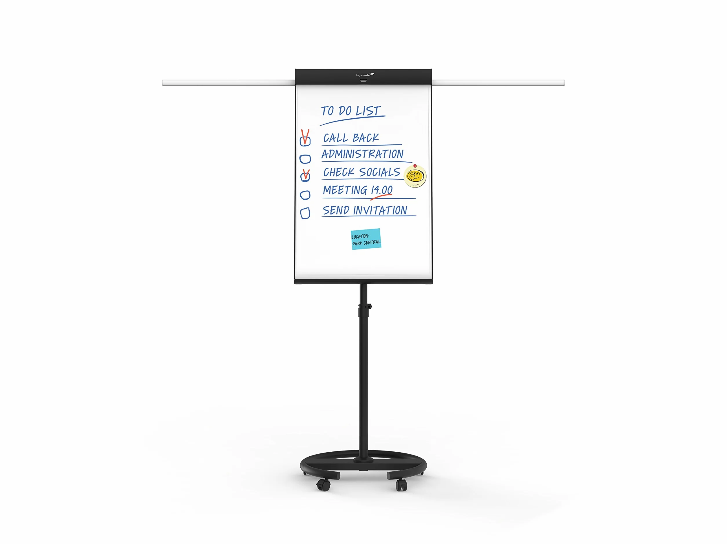 Legamaster Lavagna a fogli mobili triangolari universale – Superficie magnetica e lavabile a secco (68 x 105 cm) – Base rotonda – Nero – ideale per riunioni e brainstorming