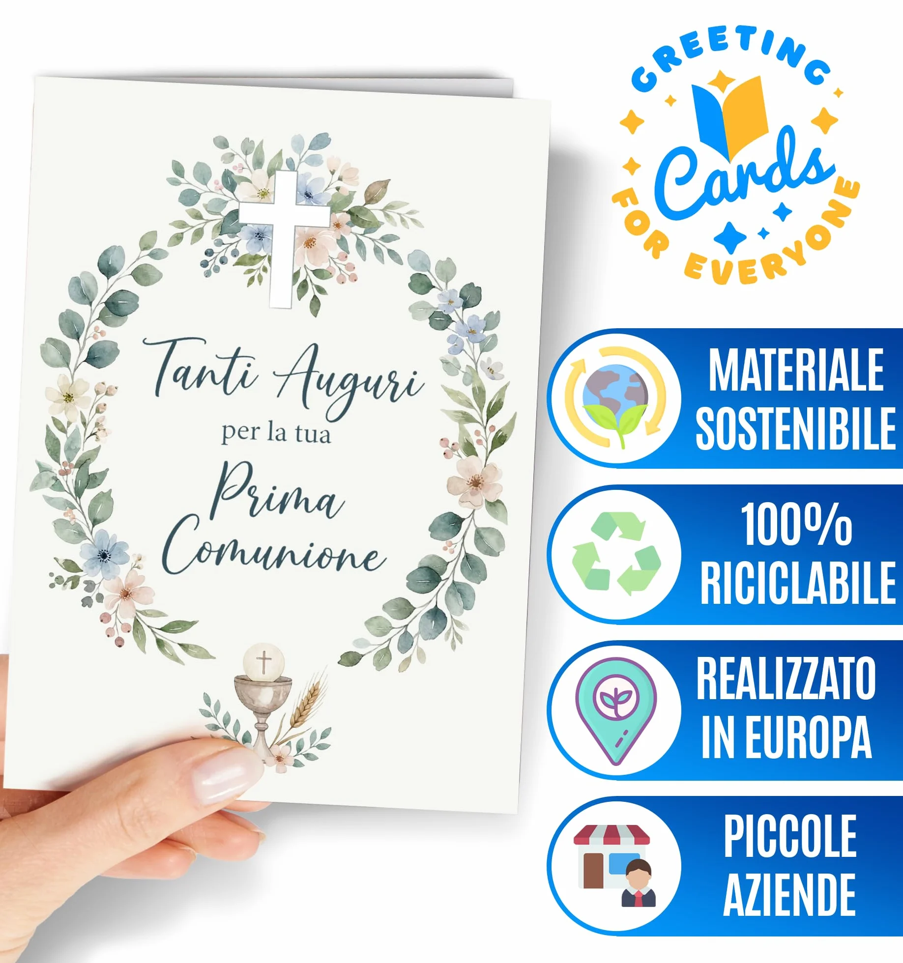 Biglietto Prima Comunione per Bambina o Bambino – Bomboniere Comunione con Porta Soldi, Biglietto di Auguri Religioso