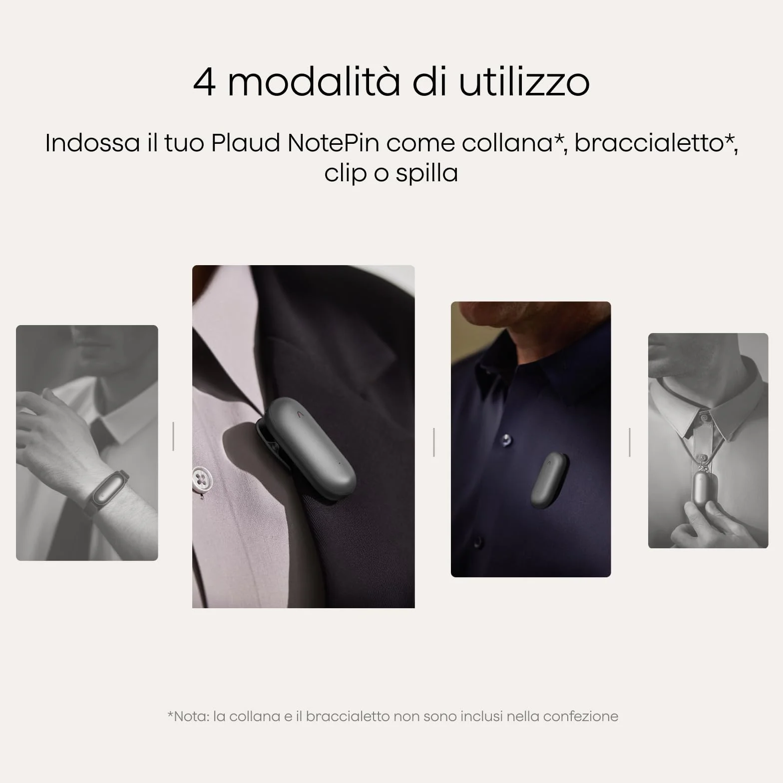 Plaud NotePin Registratore Vocale AI Professionale Audio Digitale Trascrivi Riassumi Tecnologia AI,Team Plan, Appunti Trascrizione Riepilogo per Riunioni Lezioni Colloqui, Grigio