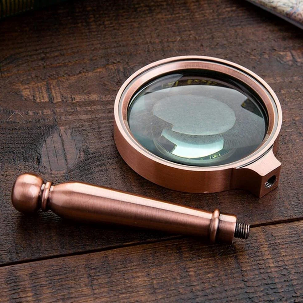 Occhiali da Lettura con Lente d'Ingrandimento 10X, per Lettura di Libri e giornali, osservazione di Insetti e Hobby, Struttura in Metallo per scienze in Classe