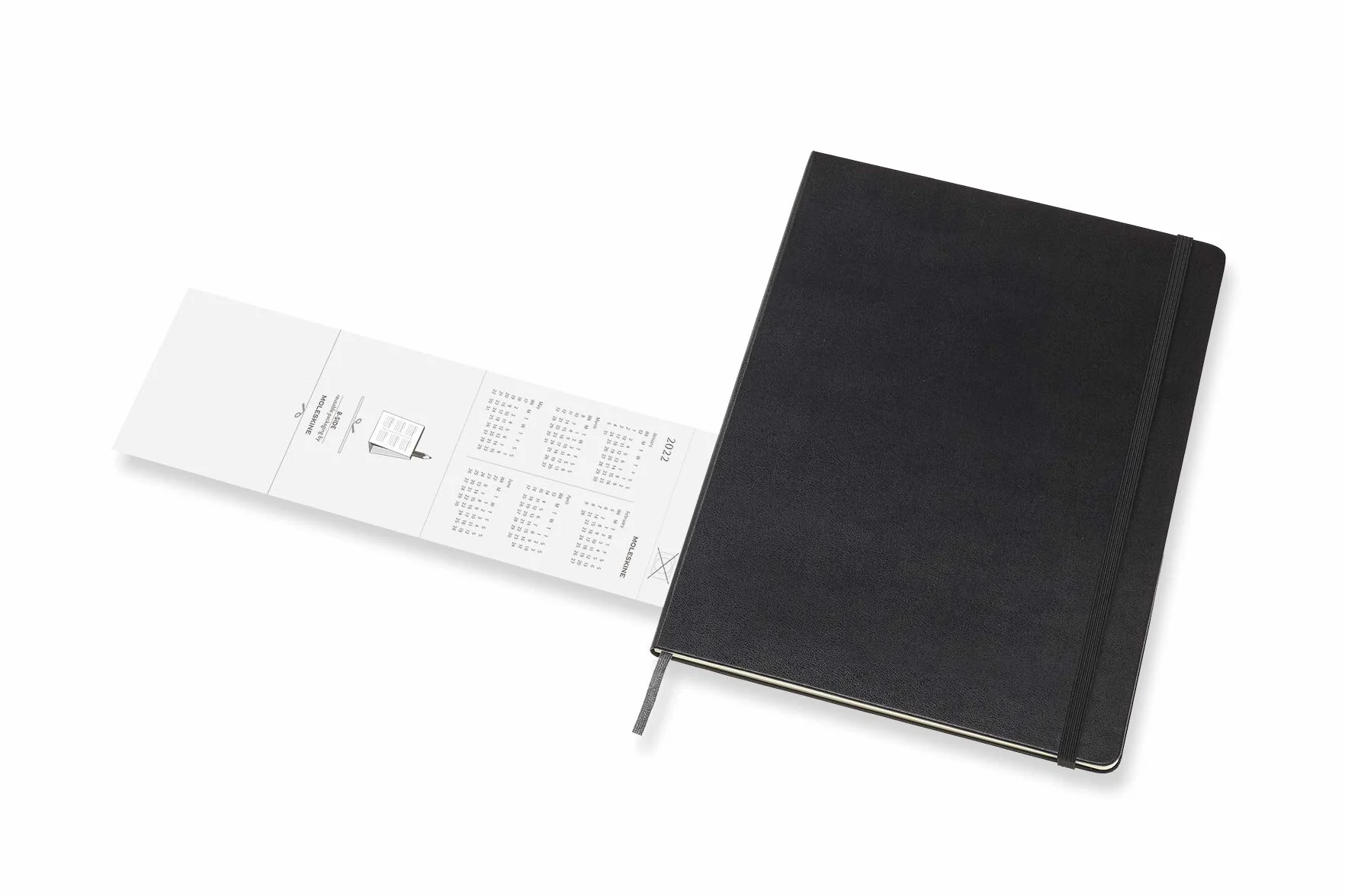 Moleskine - Agenda Settimanale 18 Mesi, Agenda Settimanale 2021/2022, Weekly Notebook con Copertina Rigida e Chiusura ad Elastico, Formato Extra-Large 19 x 25 cm, Colore Nero, 208 Pagine