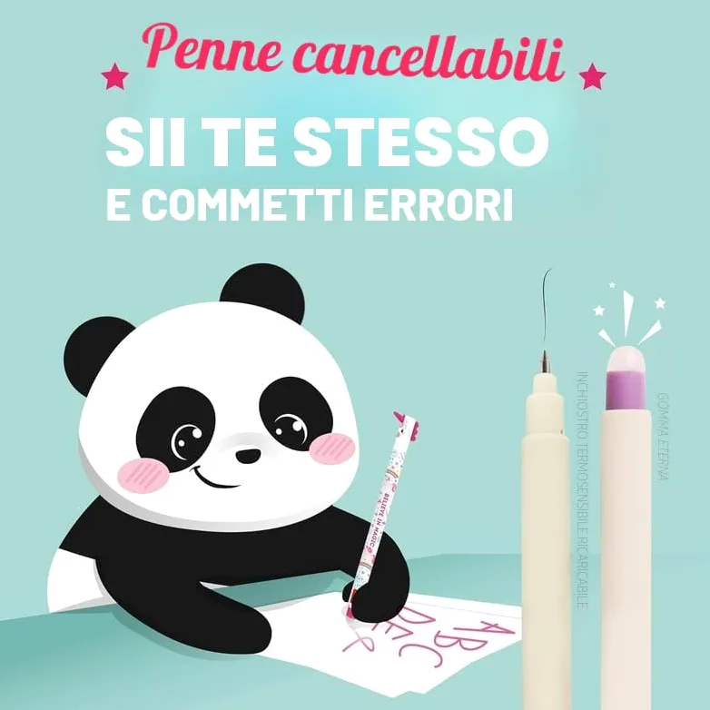 LEGAMI - Set di 19 penne gel cancellabili con inchiostro termosensibile, gamma di colori di inchiostro e design del fusto, punta da 0,7 mm, motivi di animali