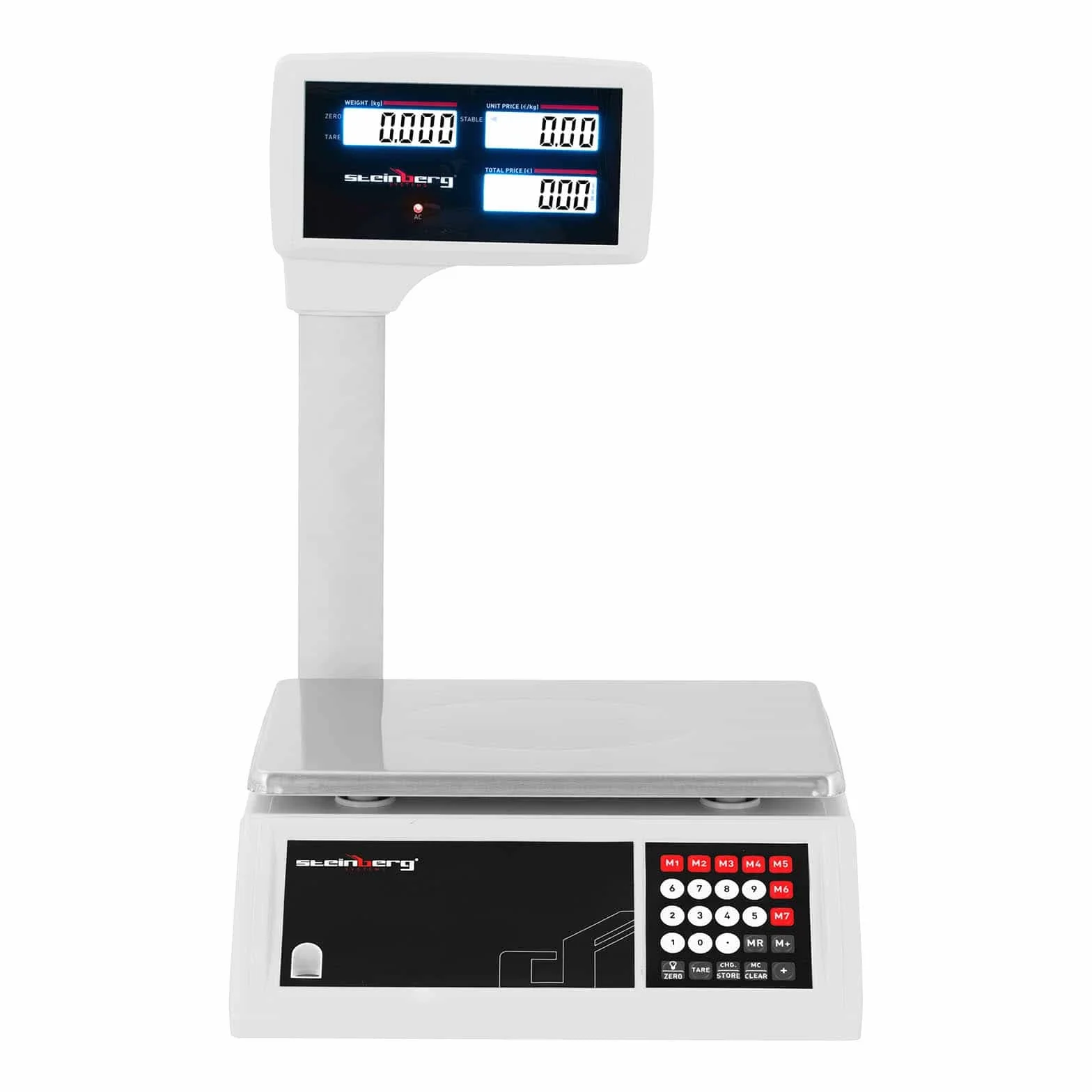 Steinberg Systems Bilancia da Banco Bilancia di Controllo SBS-PW-305C (30 kg / 5 g, Display LCD alto, Alimentatore + Batteria)