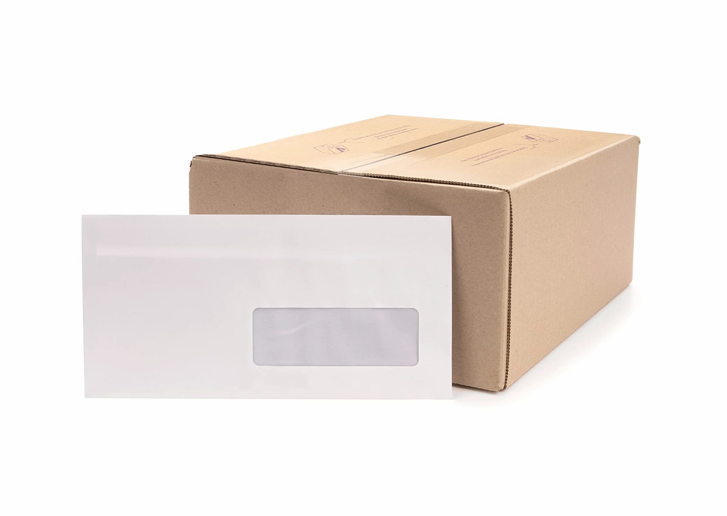 Oxford 100105310 Scatola di 500 buste autoadesive formato 110 x 220 mm con finestra 45 x 100 mm bianco