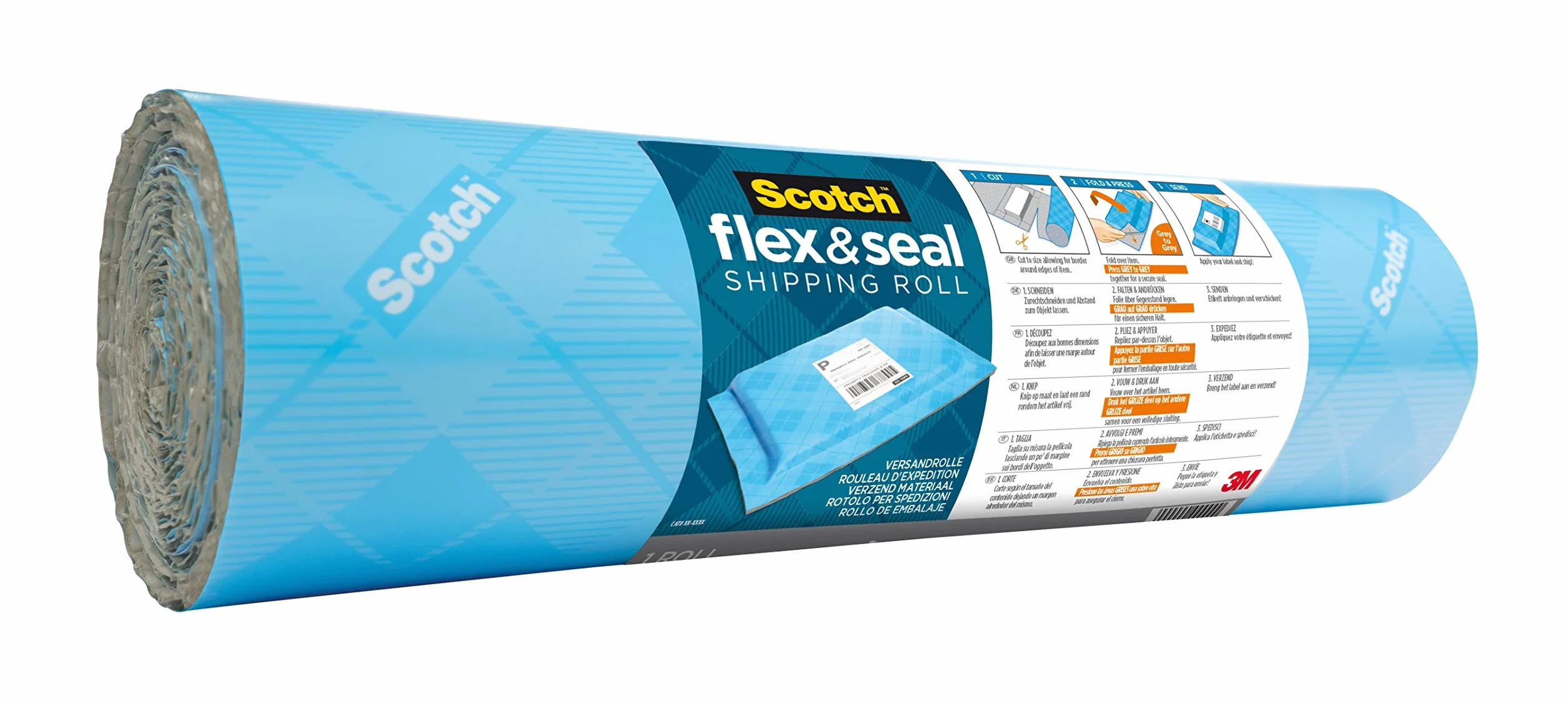 Scotch Flex & Seal Rotolo di Spedizione 38 cm x 6 m Imballaggio Alternativa a Poli Mailer