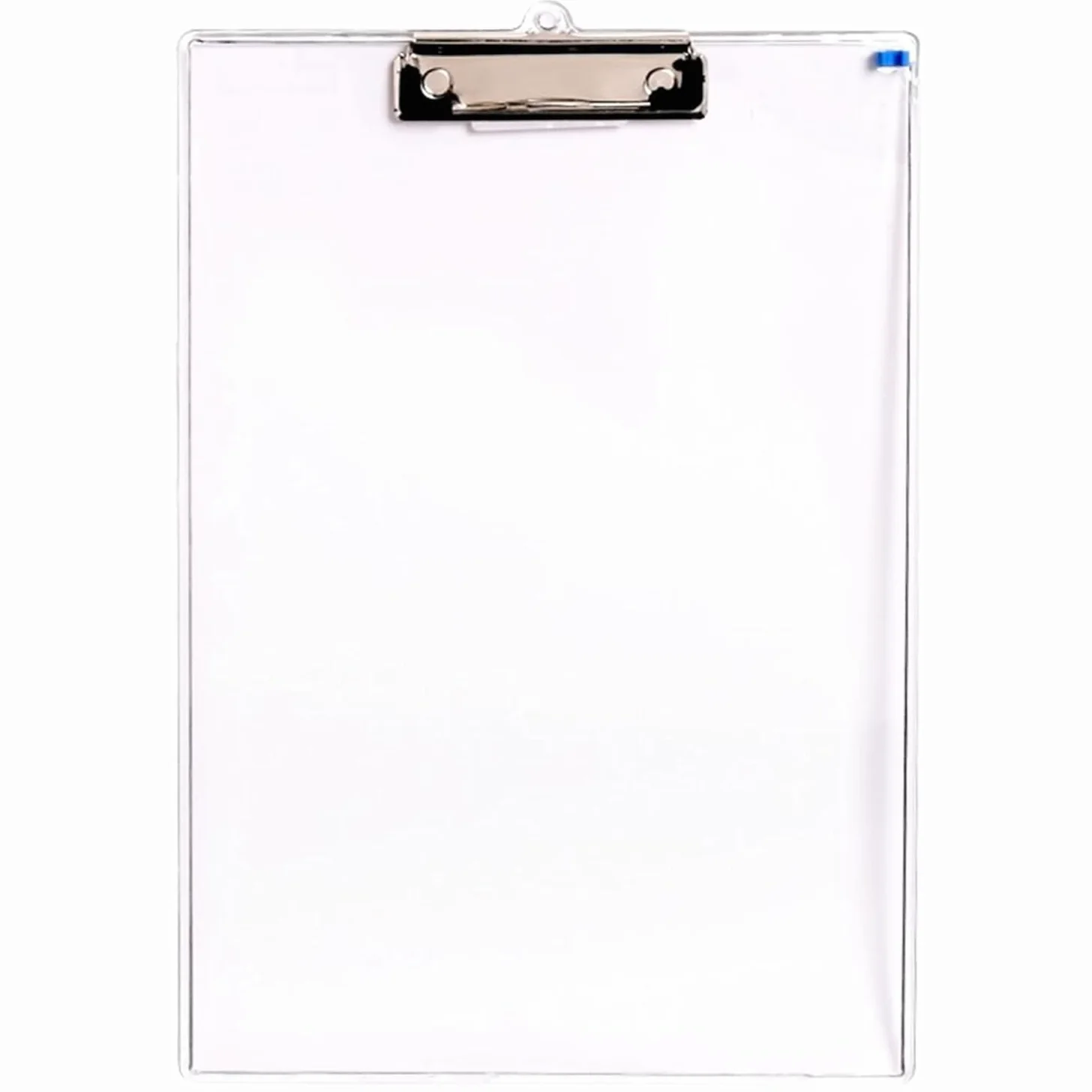 YAJNAS Portablocco in acrilico trasparente, formato A4, con robusta clip in metallo, lavagna in plastica trasparente, leggera e resistente, per ufficio, scuola, ospedale, magazzino, 34,9 x 23,5 cm (4