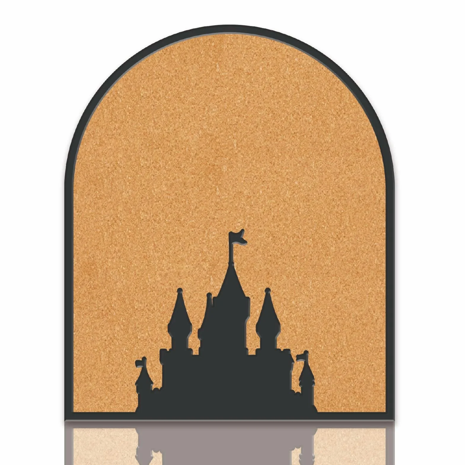 CRASPIRE Spilla da Bacheca in Sughero Castle Pin da 11.8x9.8 Pollice con Cornice Espositore per Bacheche in Legno Marrone da Parete per Ricordi Spilla da Bavero per Casa Ufficio Scuola Aula