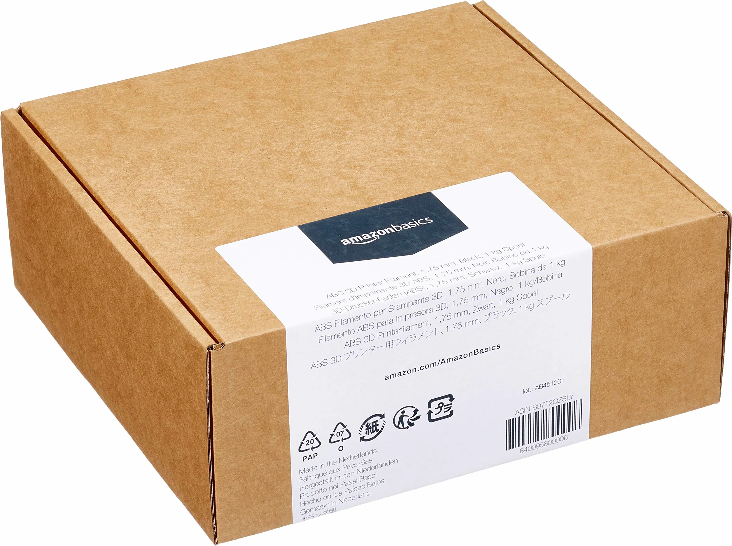 Amazon Basics Bobina filamento ABS 1 kg 1.75 mm Nero per stampante 3D