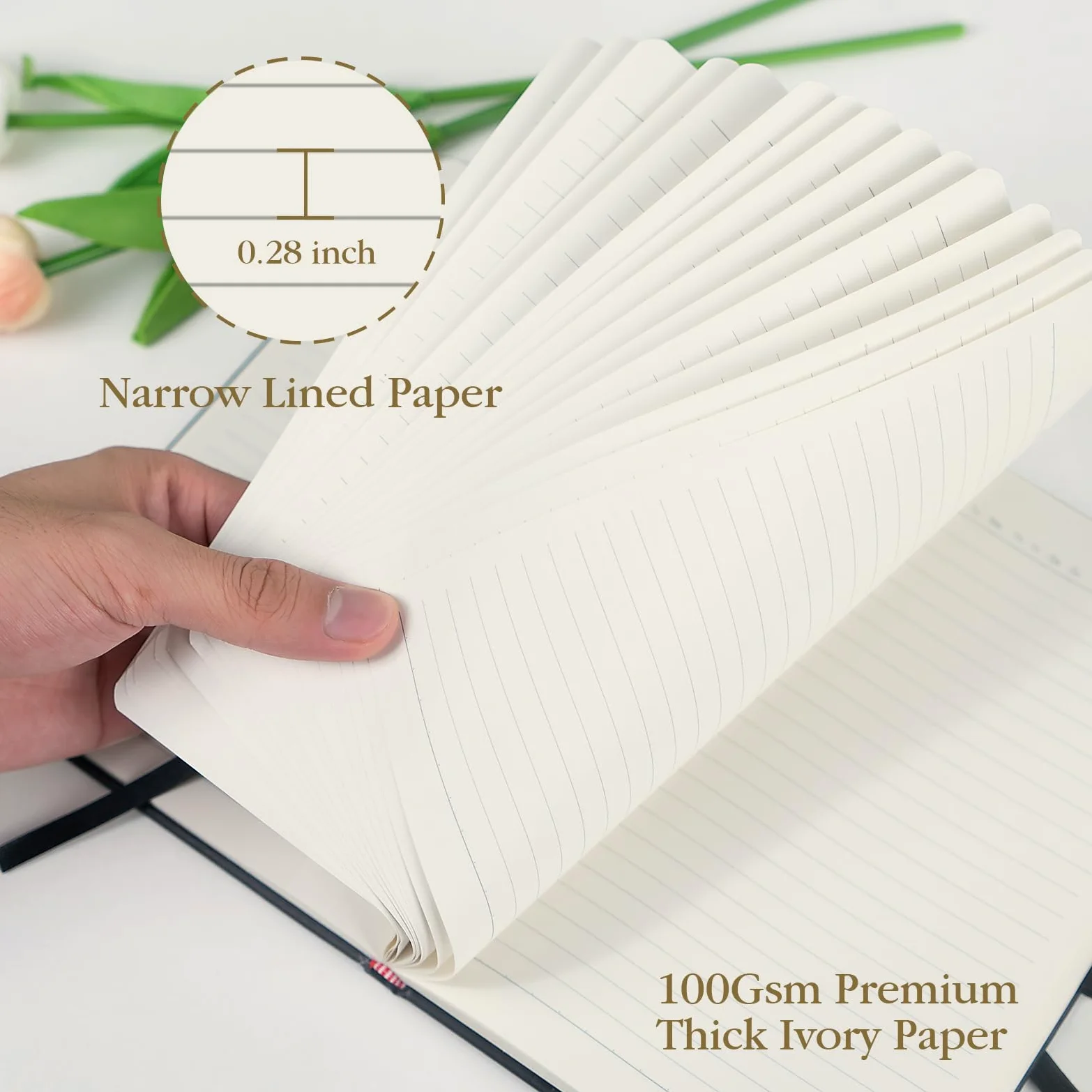 ONAVIA Taccuino a Righe A5 Copertina Rigida, 160 Pagine, Set 8 Colori | 14 x 21 cm, 100 g/m², Classico Quaderno Appunti di Linea, Tasca Interna, Chiusura ad Elastico, Portapenne