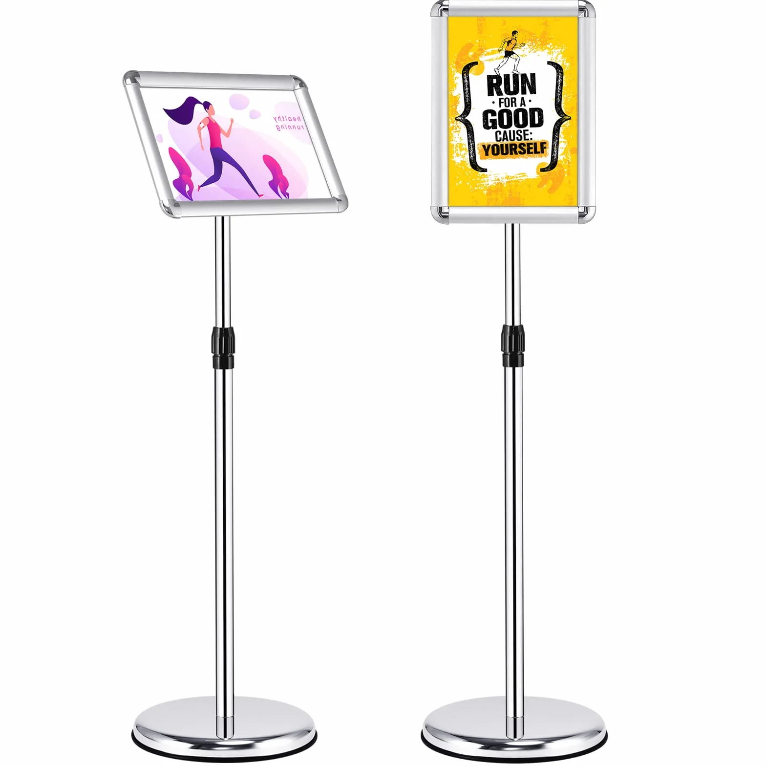 COSTWAY A4 A3 Supporto Poster Espositore da Pavimento in Metallo Girevole Regolabile in Altezza