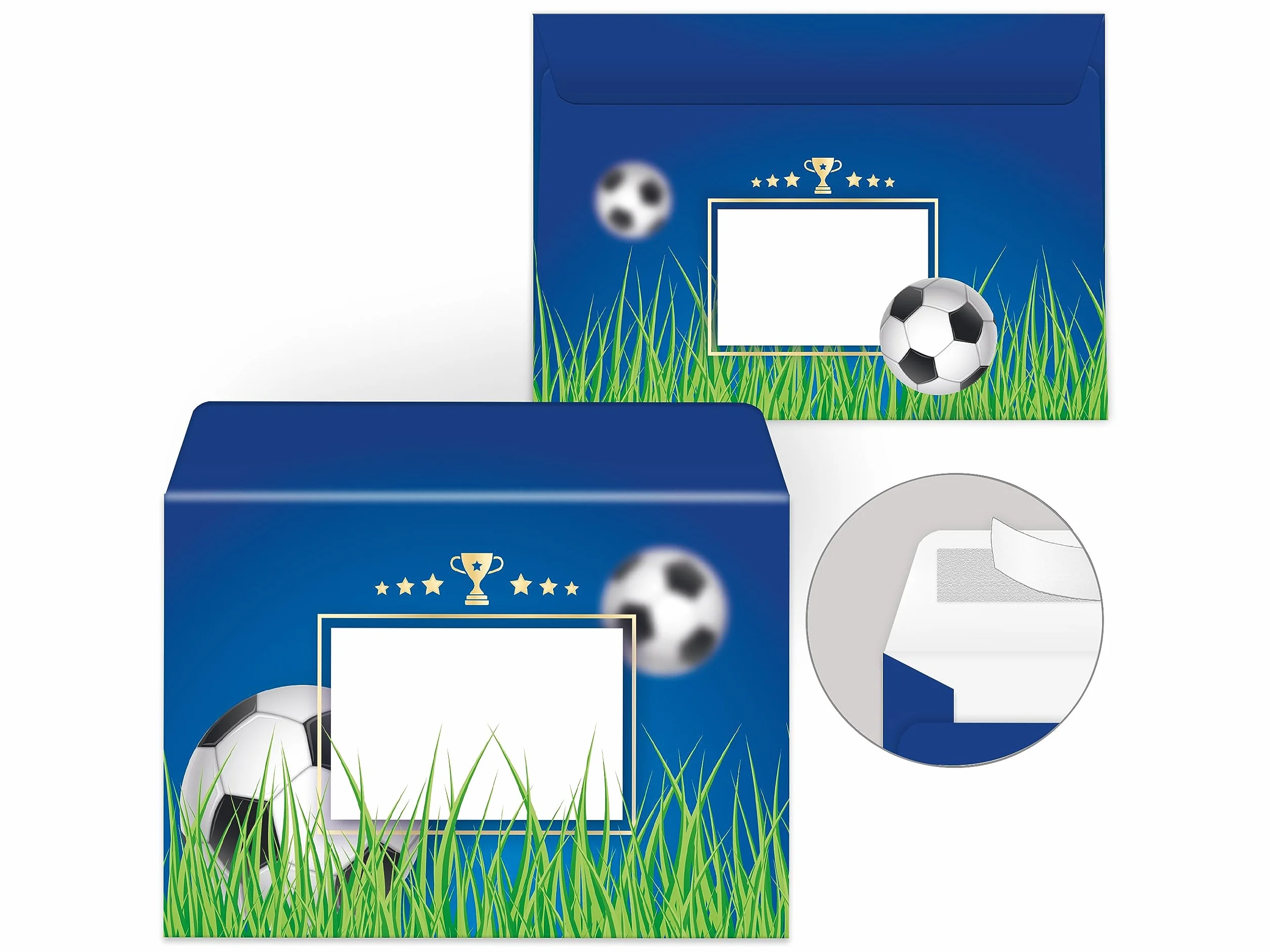 Calcio Set di Carta da Lettere A4 con Buste 25 Fogli 15 Buste Blu