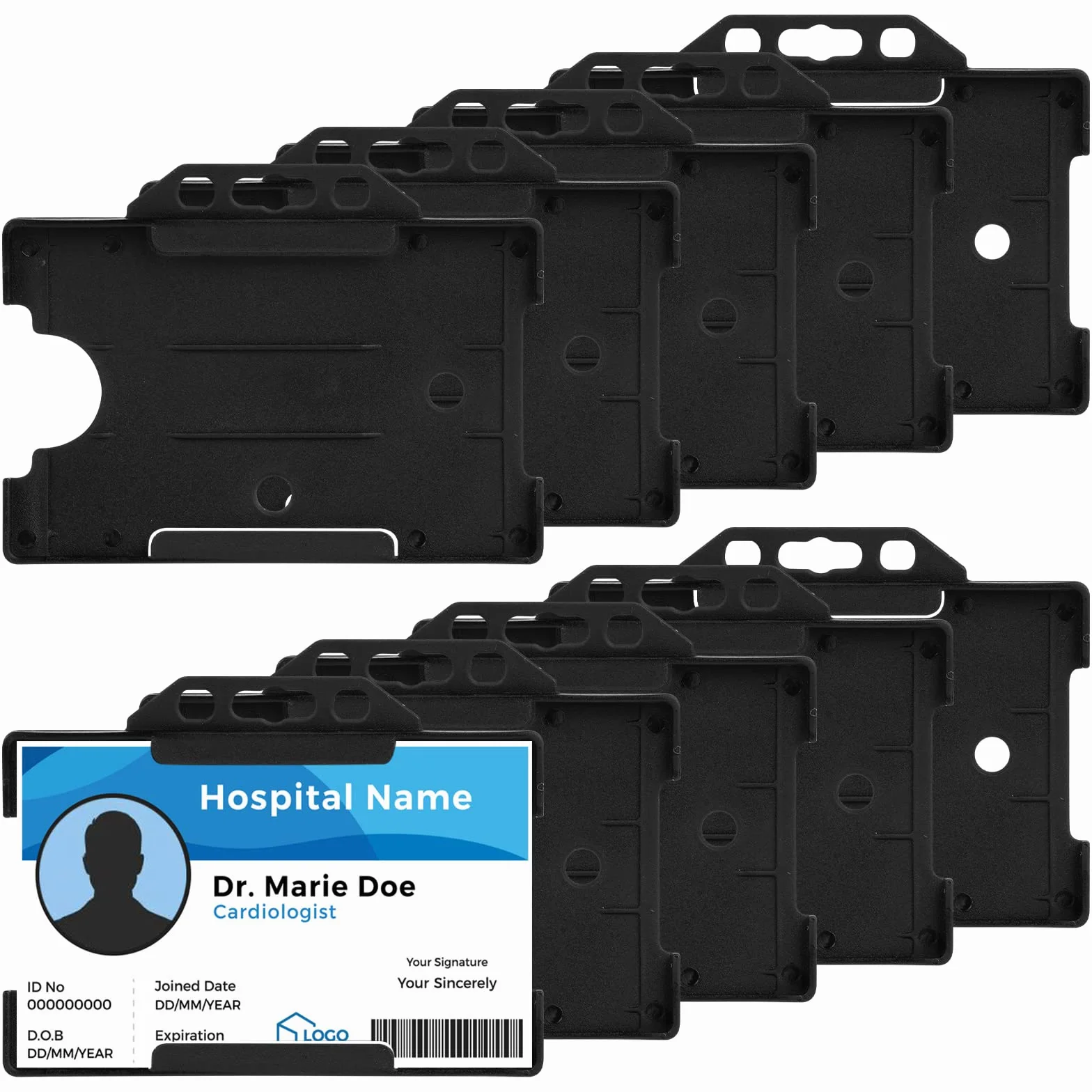 Vicloon 10 Porta Badge Verticale in Plastica Rigida per Ufficio Scuola Esposizione Biglietti Autobus Dipendente Fabbrica Bianco