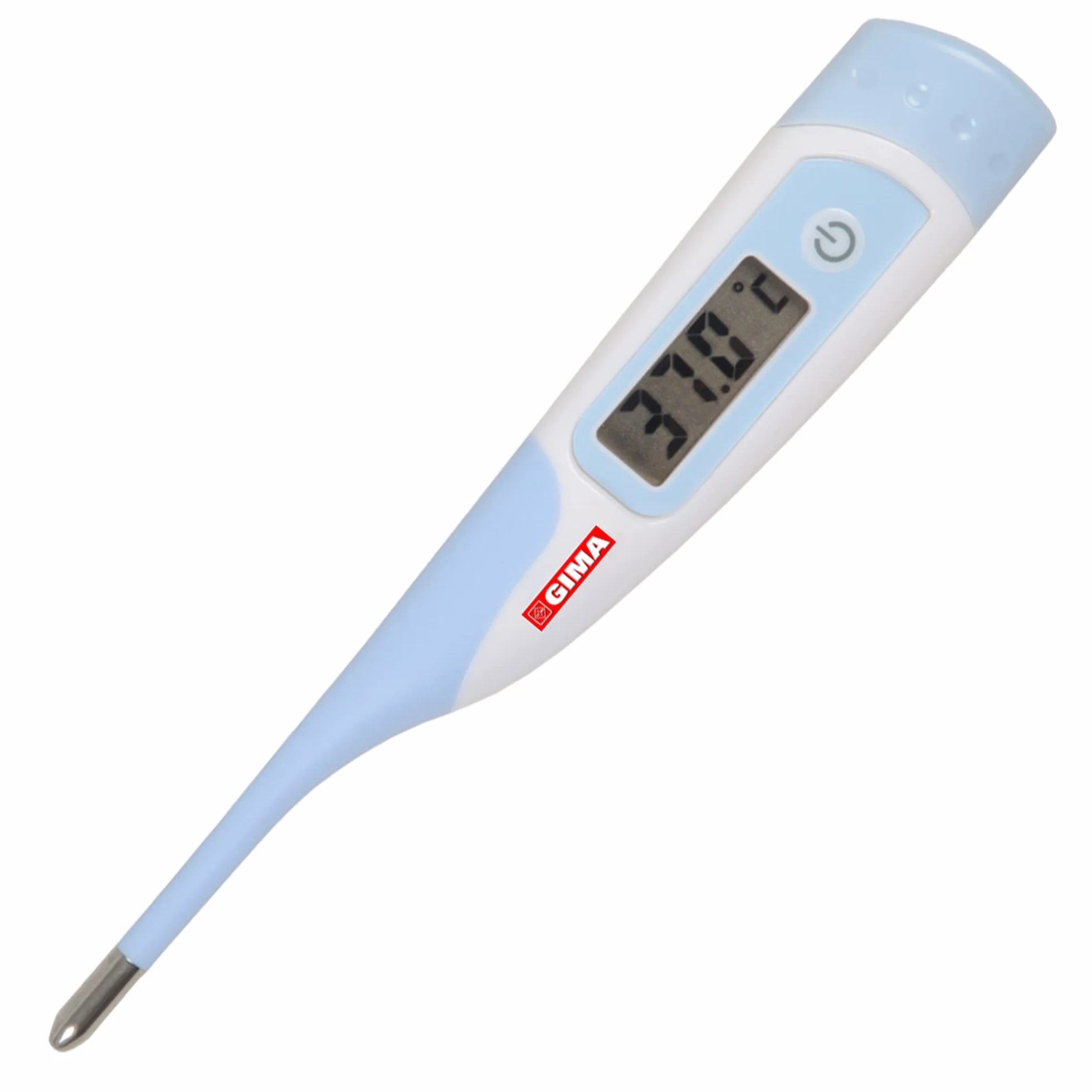 GIMA Termometro Digitale Istantaneo 8 Secondi °C/°F Punta Flessibile Impermeabile Display LCD Allarme Febbre