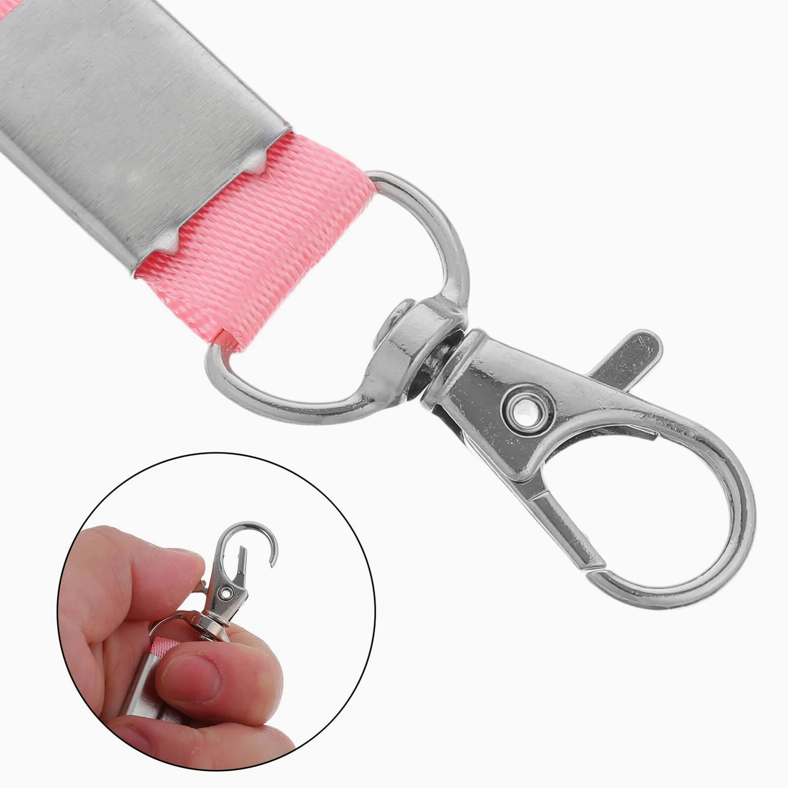 Veemoon 50pezzi Cordino Porta Badge con Clip in Metallo Leggero e Comodo da Indossare per Ufficio Scuola e Eventi con Sgancio Rapido per Tessere Identificative