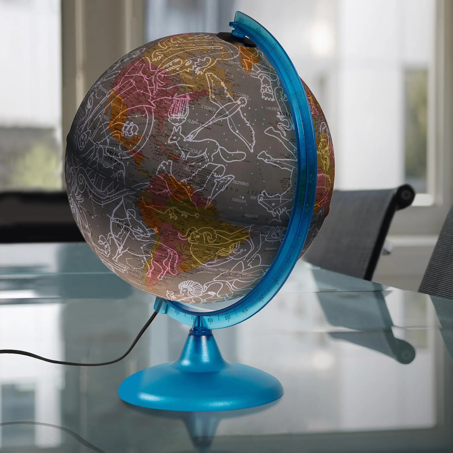 Tecnodidattica Nova Rico - Night And Day, Mappamondo Illuminato, 25 cm, Blu (Blue)