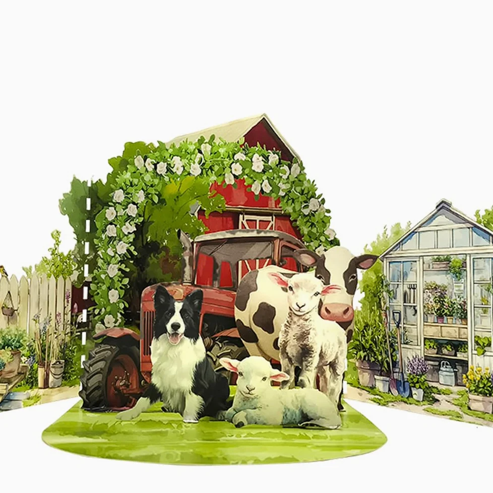 Biglietto di auguri con scritta "The Red House, Forever", pop-up 3D, regalo di compleanno per donne, mogli, mamme, figlie, sorelle, zie, nonne, biglietto di anniversario, con busta