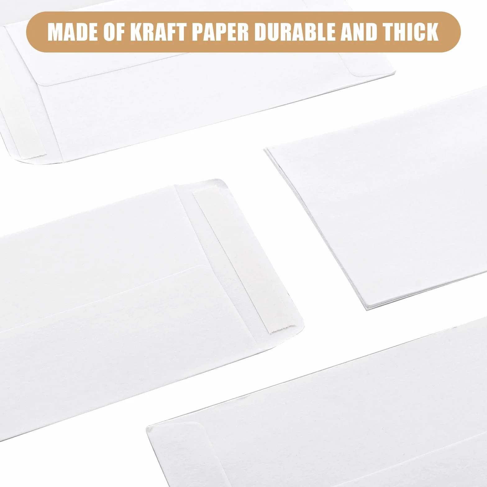 Buste Bianche Piccole Autoadesive 6x10 cm Carta Kraft 500 Pezzi