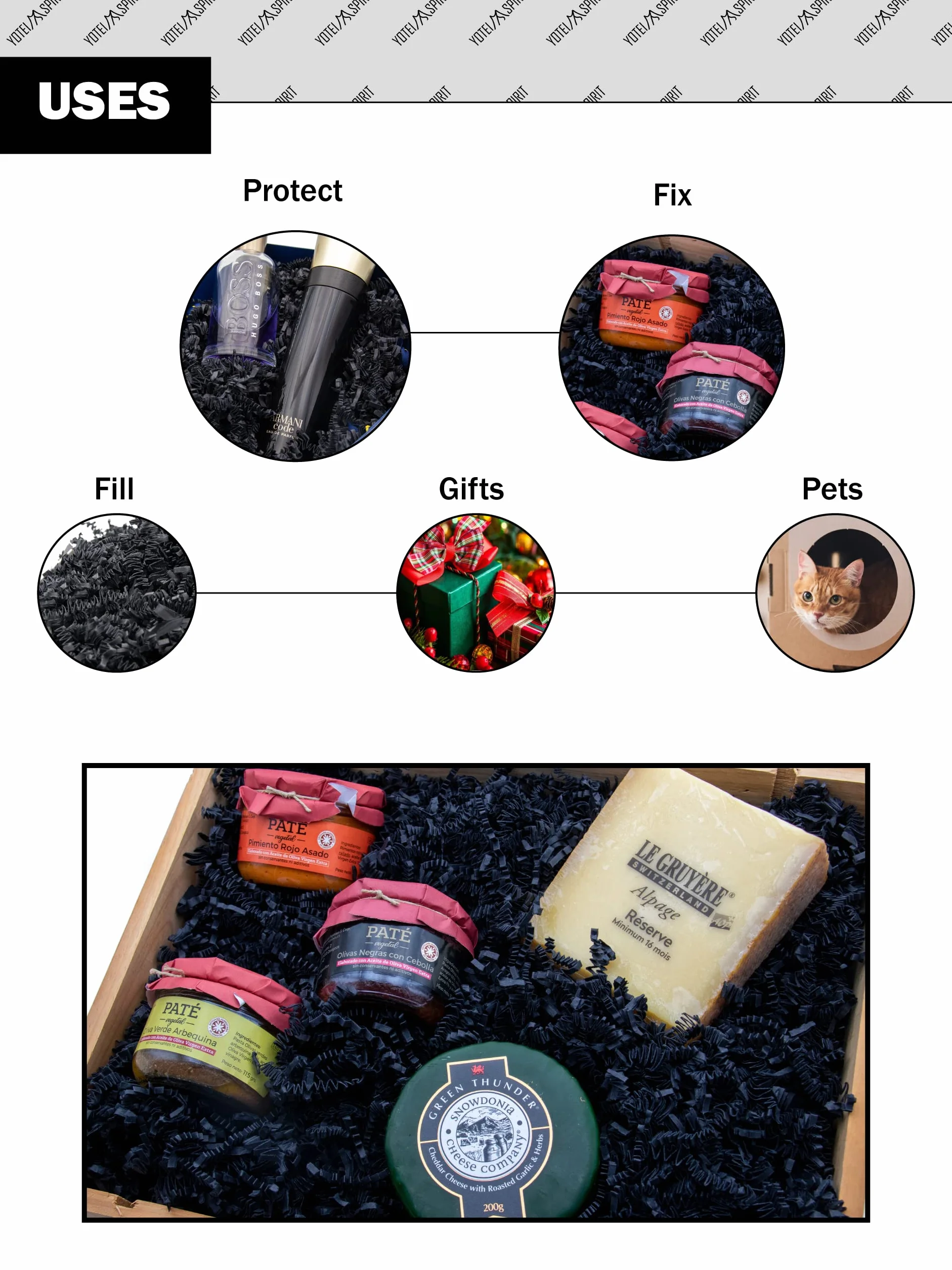1kg Paglia Nera per Confezioni - Paglia per Cesti, Regalo, Scatole e Confezioni - Trucioli per Imballaggio (Nero, 1kg)