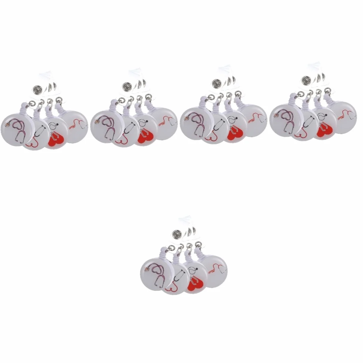 NUOBESTY 5 Set Di Porta Badge Con Clip Retrattile Porta Tessere Girevole Compatto Per Scuola E Ospedale 4 Pezzi * 5