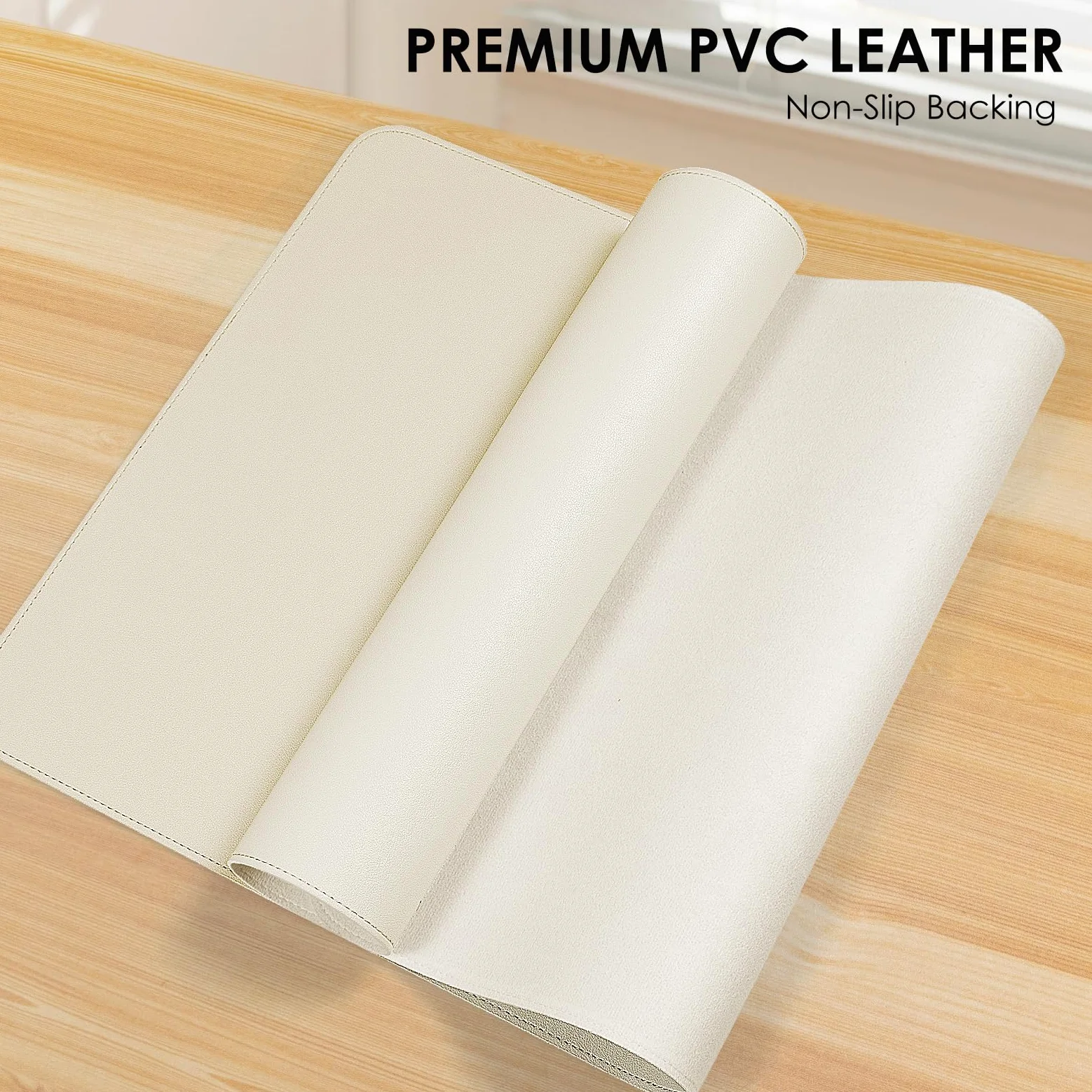 Vicwe Tappetino da Scrivania, 120 x 60 cm in Pelle PU, Antiscivolo, Multifunzionale, Tappetino per Mouse per Ufficio e Laptop, Protettivo per Scrivania per Ufficio/Casa (Bianco)