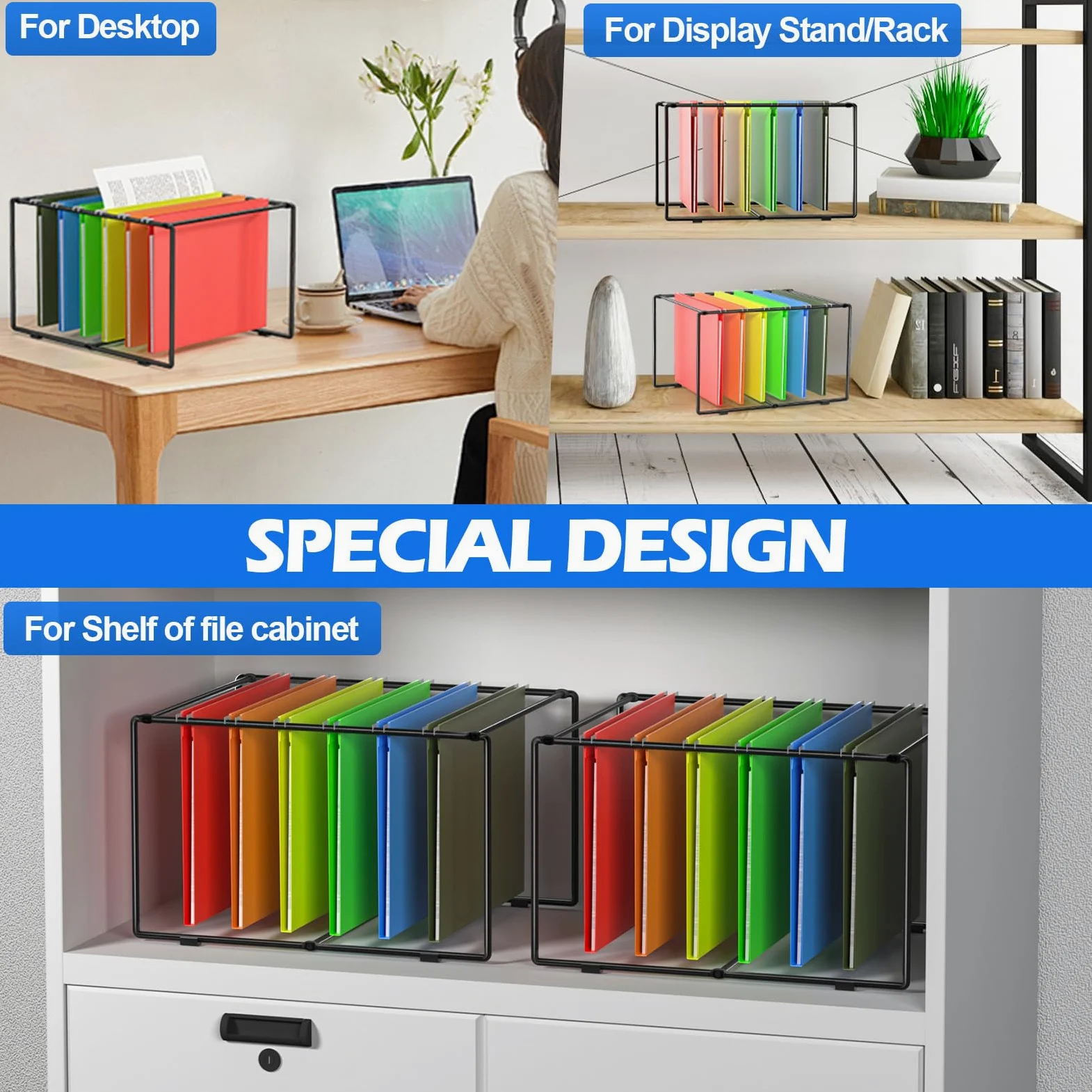 Set di 2 cartelle portadocumenti da appendere, formato legale/lettera, per dimensioni superiori a 24,6 cm di altezza, 41,6 cm di lunghezza, per armadietti, cassetti/inserti, porta documenti da
