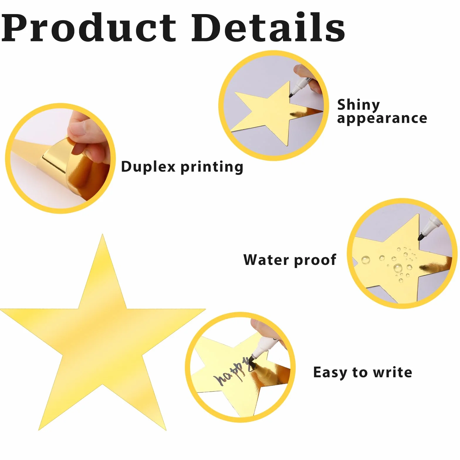 Coriandoli di carta a forma di stella glitterati 15,2 cm per feste