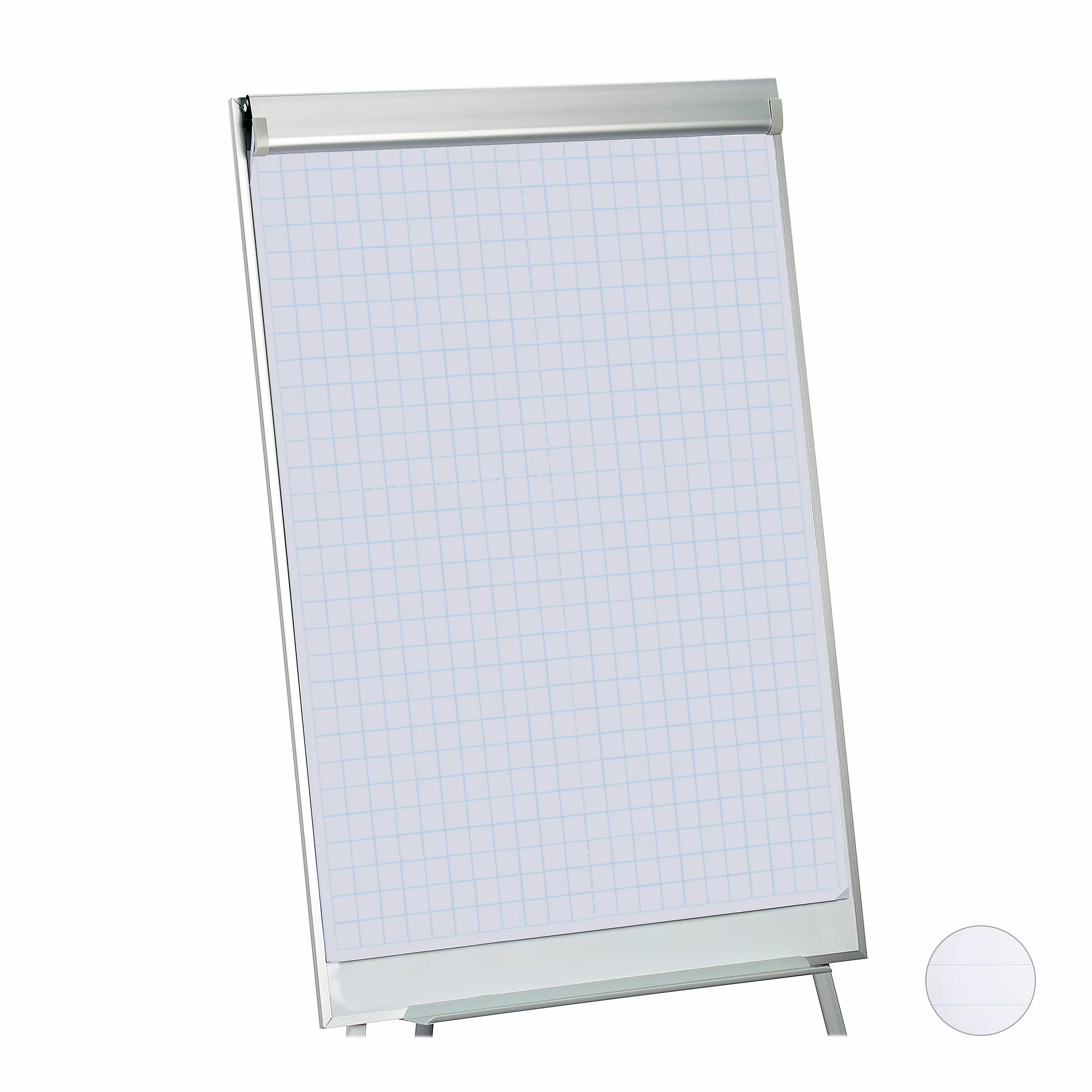 Relaxdays Blocco per Lavagna 50 Fogli a Quadri Carta per Cavalletto Flip Chart 60 g/m² 57,5 x 81 cm Bianco