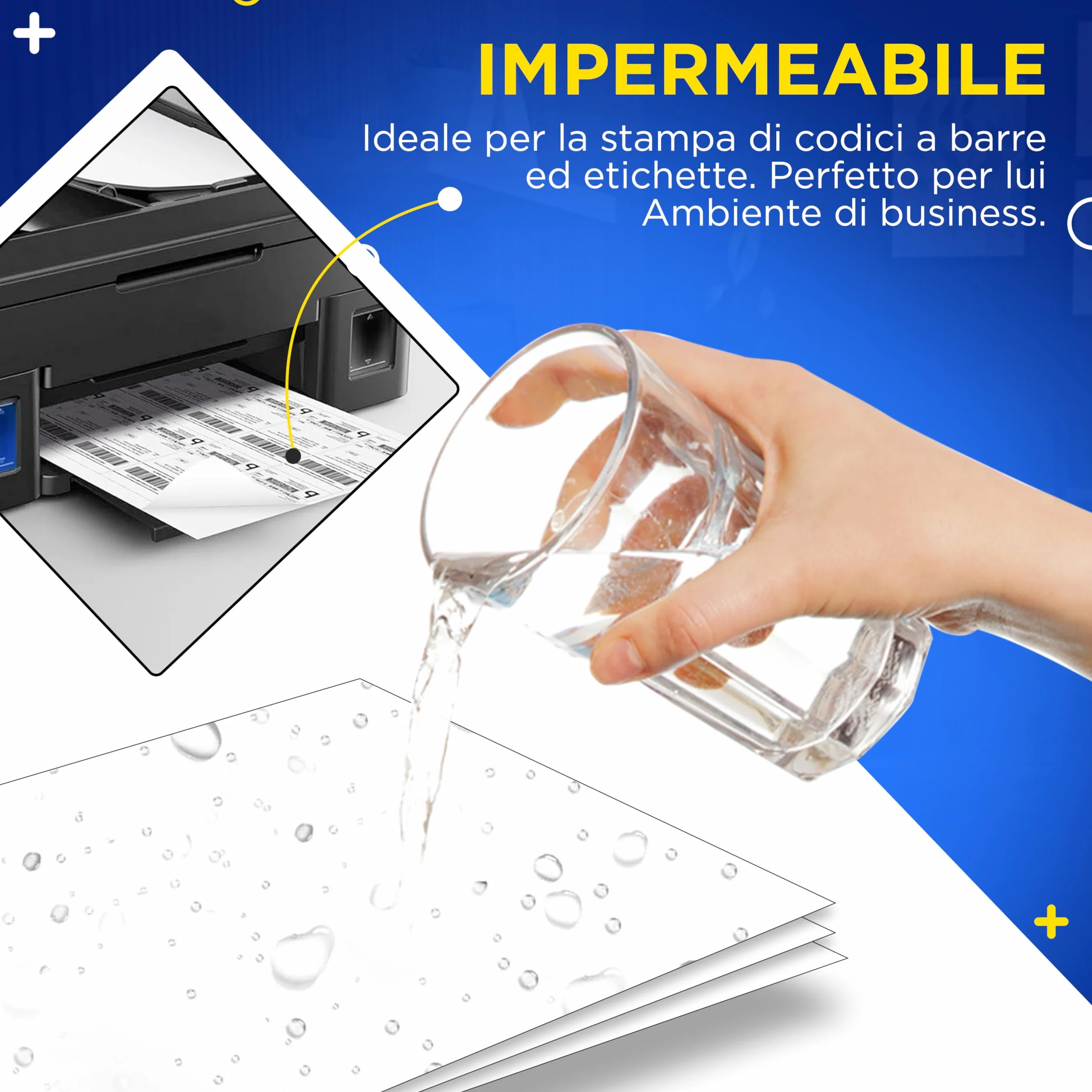 Fogli di Vinile Adesivo Stampabile A4 Impermeabile Bianco Opaco
